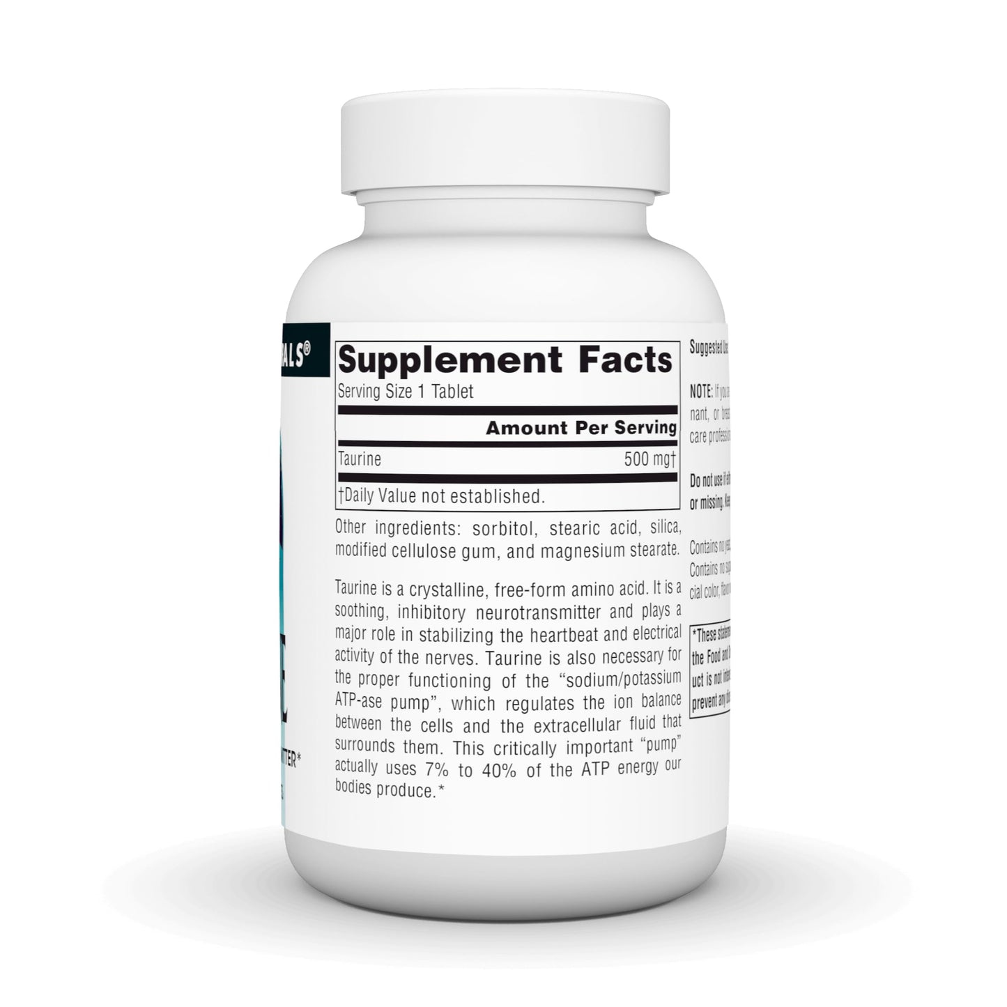 Source Naturals Taurine Calming Neurotransmitter 500 mg Tablets, 120 Count