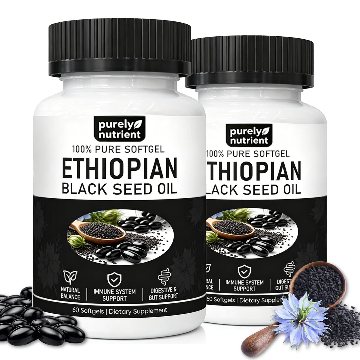 cxuhui Purely Ethiopian Black Seed Oil Softgels, 60 Softgels