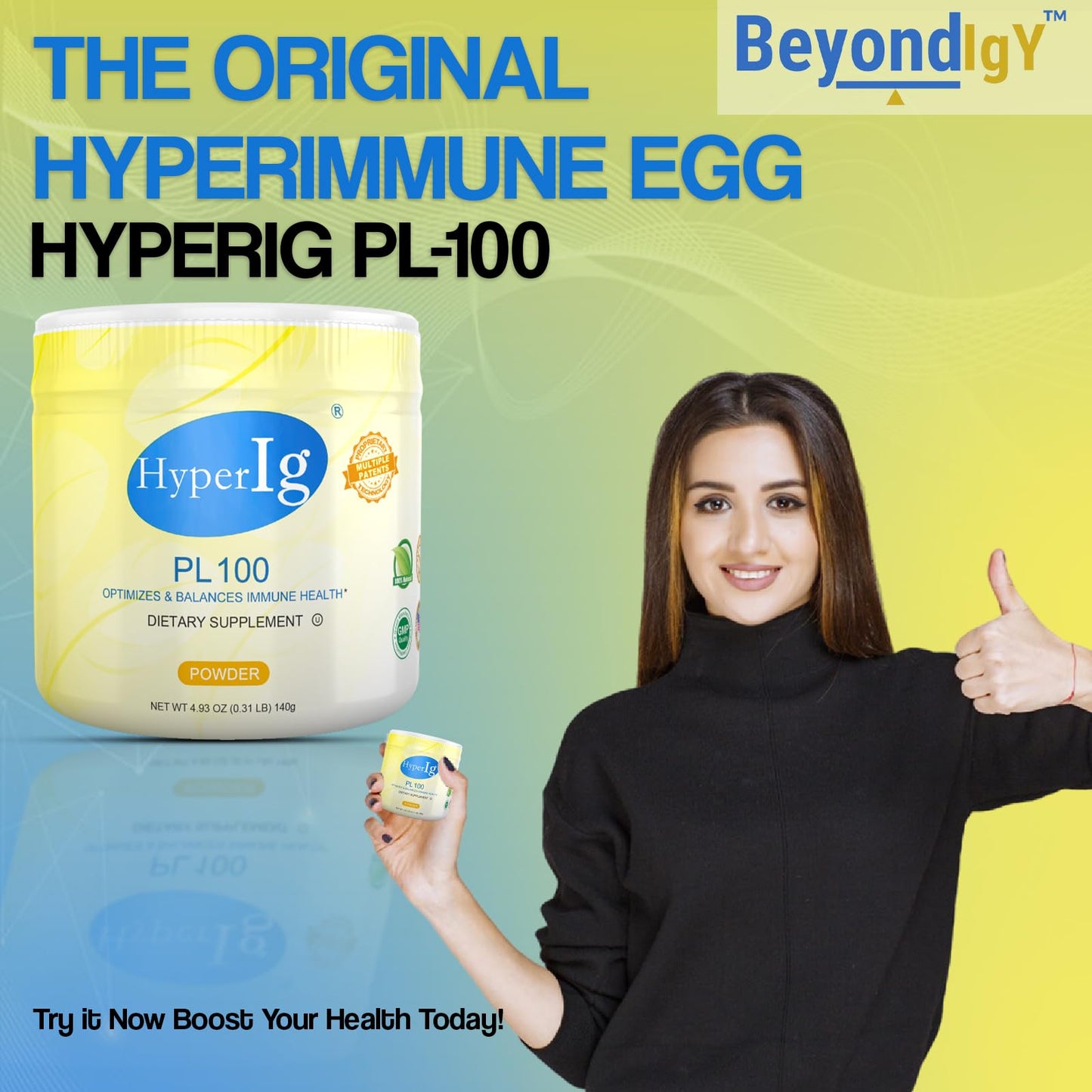 HYPERIG PL-100 Egg Protein Powder, 12 Canisters