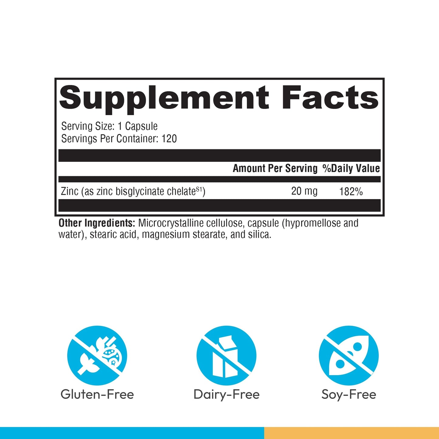 XYMOGEN Zinc Glycinate - 20 mg Highly Absorbable Zinc Supplement, Capsules, 120 Count