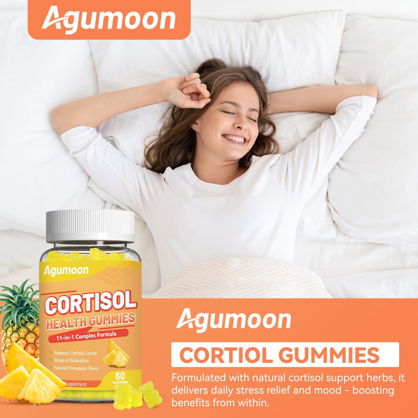Agumoon Cortisol Gummies for Women, 120 Gummies