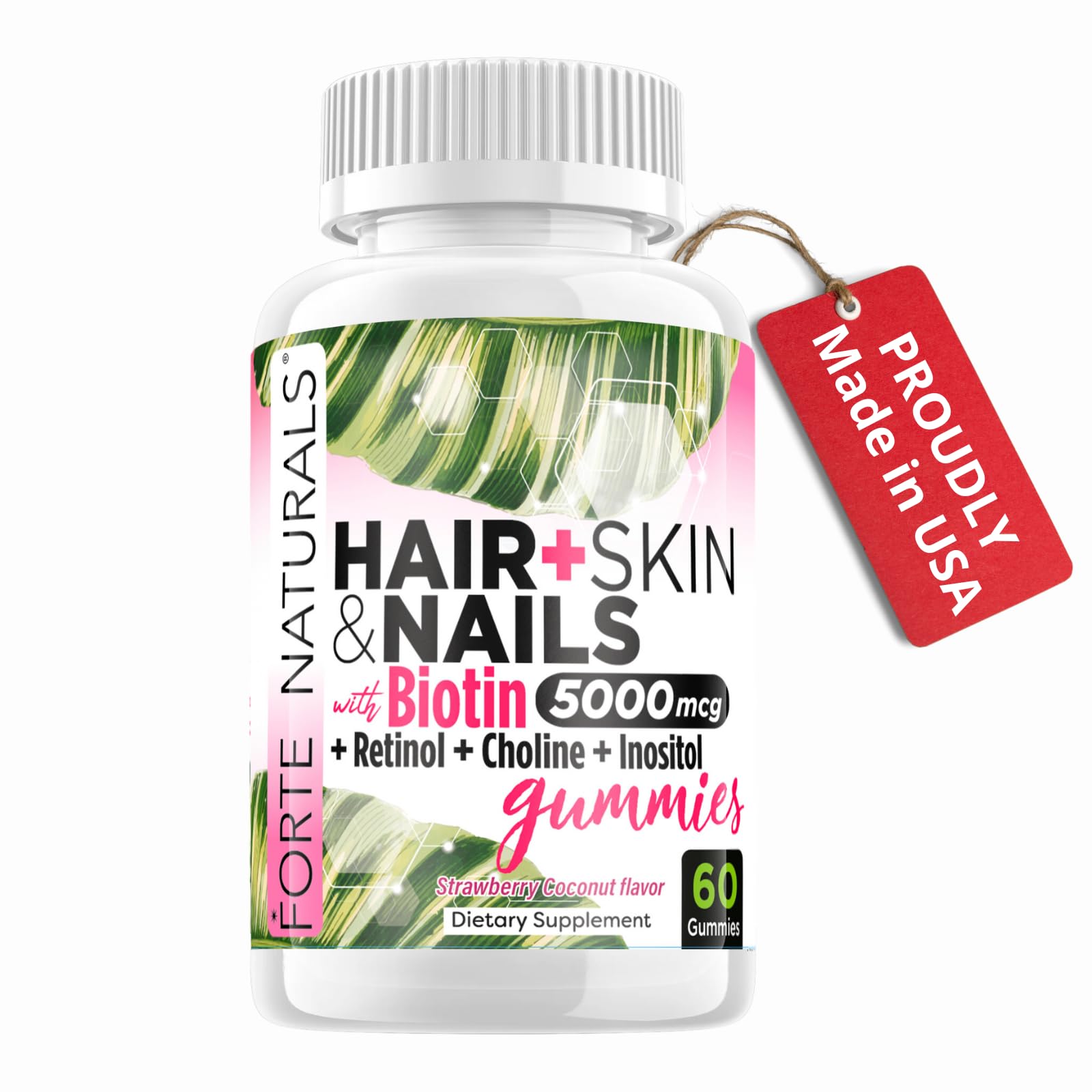 FORTE NATURALS Biotin Gummies, 60 Gummies