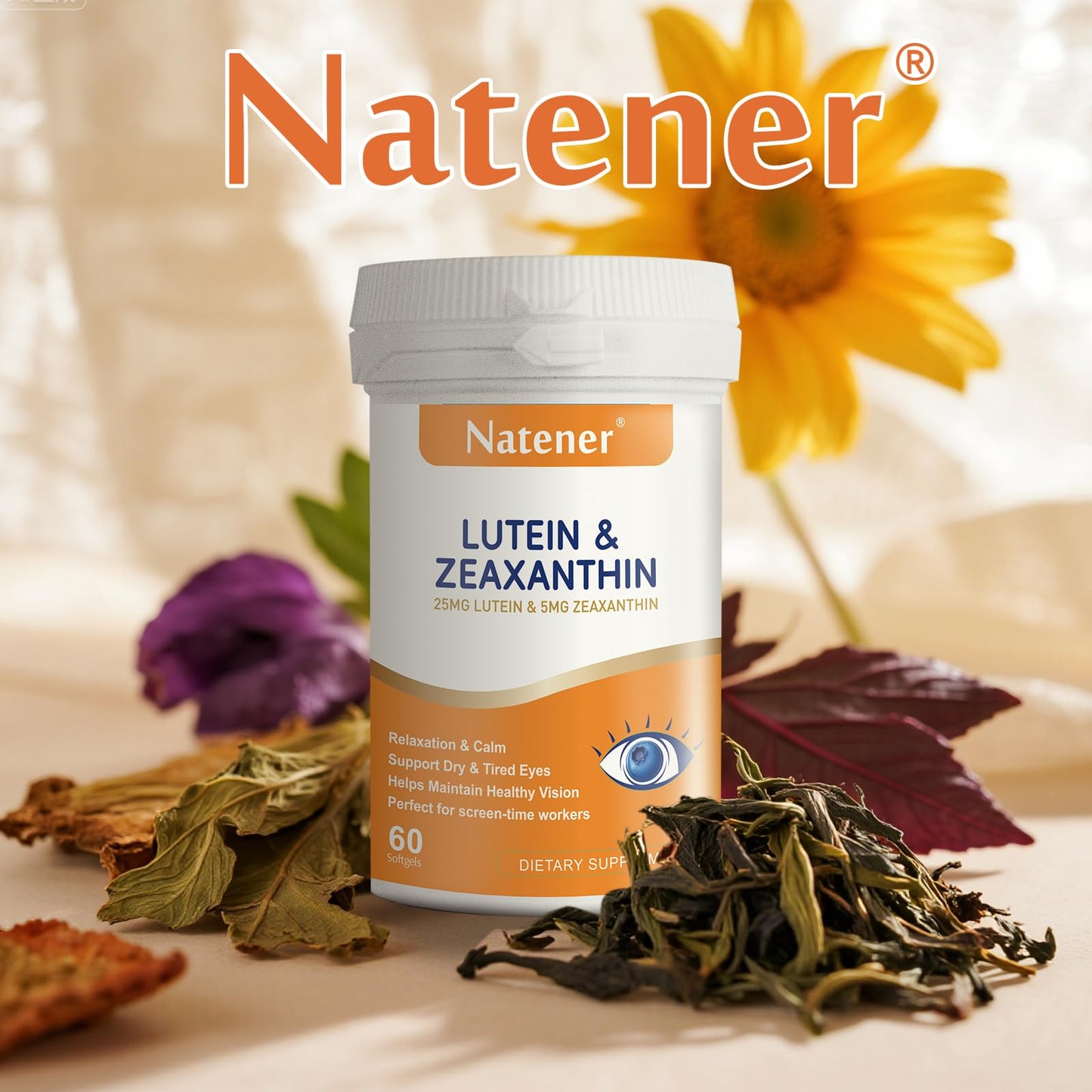 Natener 14 in 1 Eye Vitamins Softgels, 60 Softgels