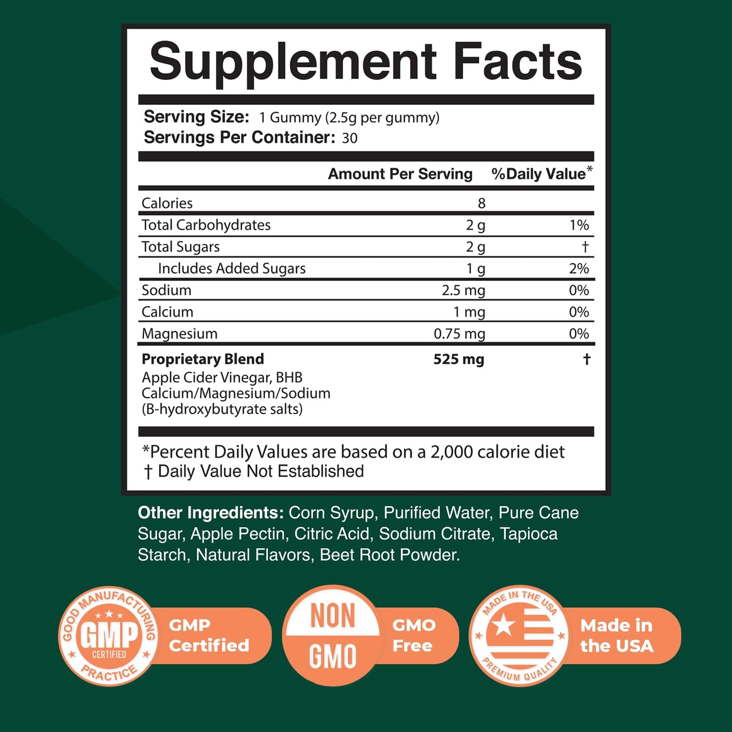 Nature’s NutriWave Leanzene ACV Apple Cider Vinegar & BHB Gummy Supplement with Mineral Blend, 30 Gummies