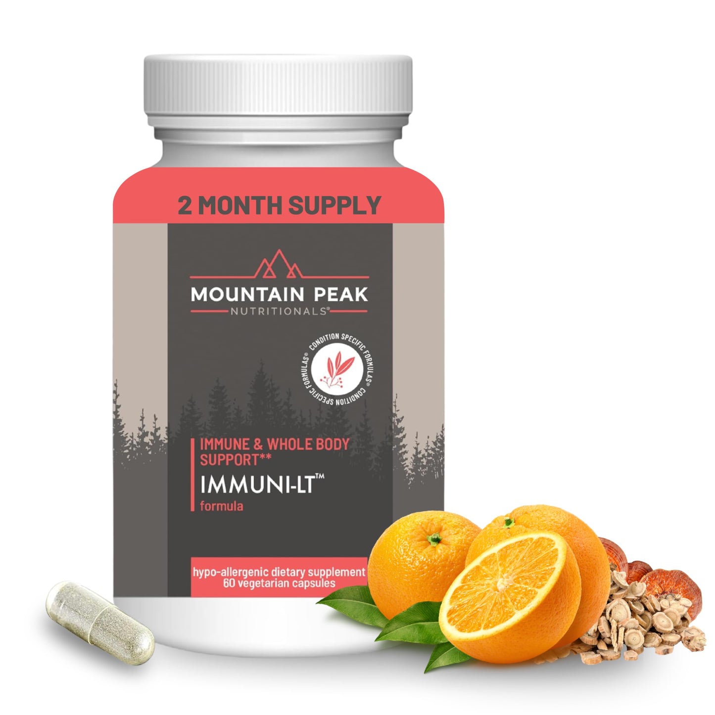 Mountain Peak Nutritionals Immuni-LT Immune System & Whole Body Support Supplement - Power Packed Immune Booster, Dynamic Immune Defense with Essential Vitamins & Minerals, 60 Capsules