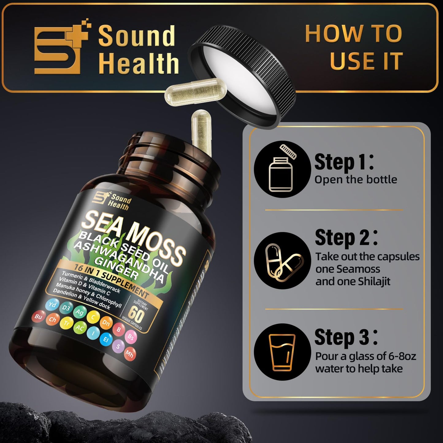 SoundHealth Irish Sea Moss, 60 Capsules