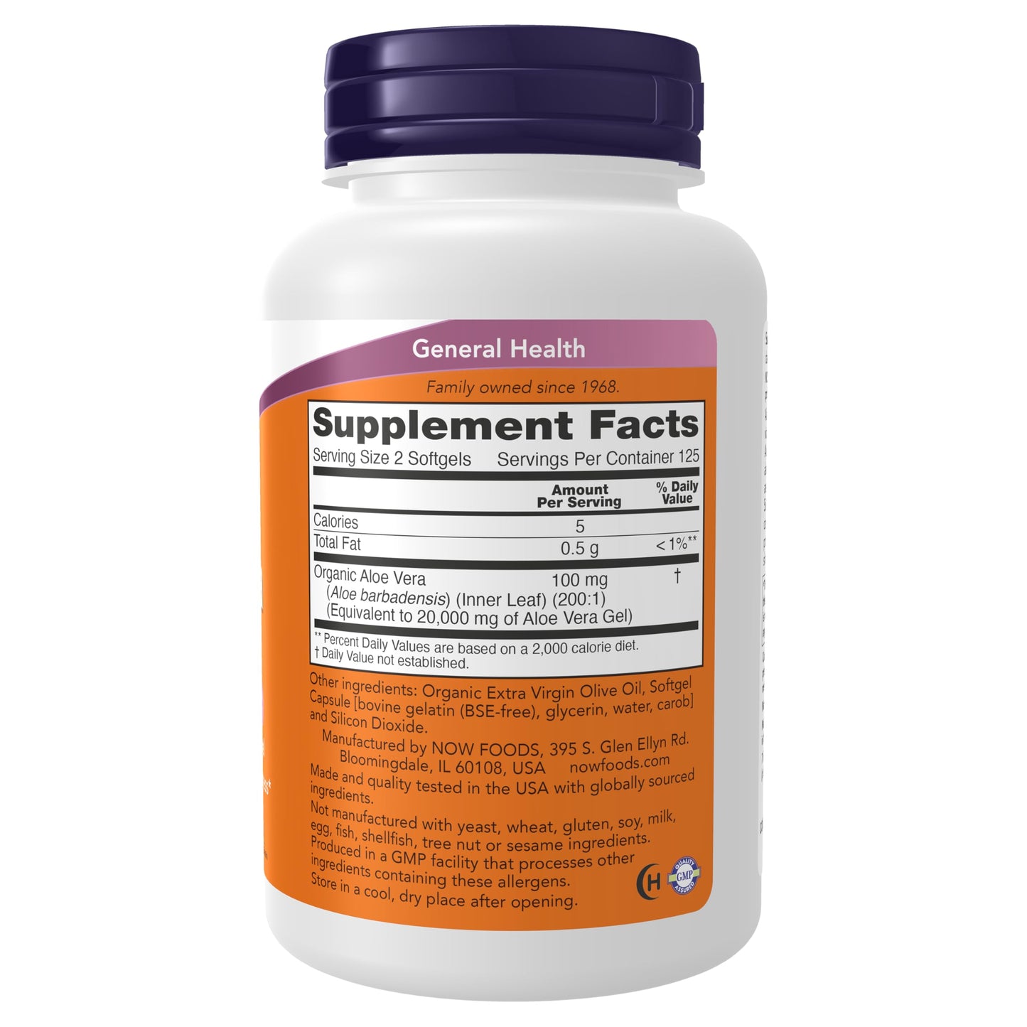 NOW Foods Aloe Vera (Aloe barbadensis) 10,000 mg Softgels, 250 Softgels
