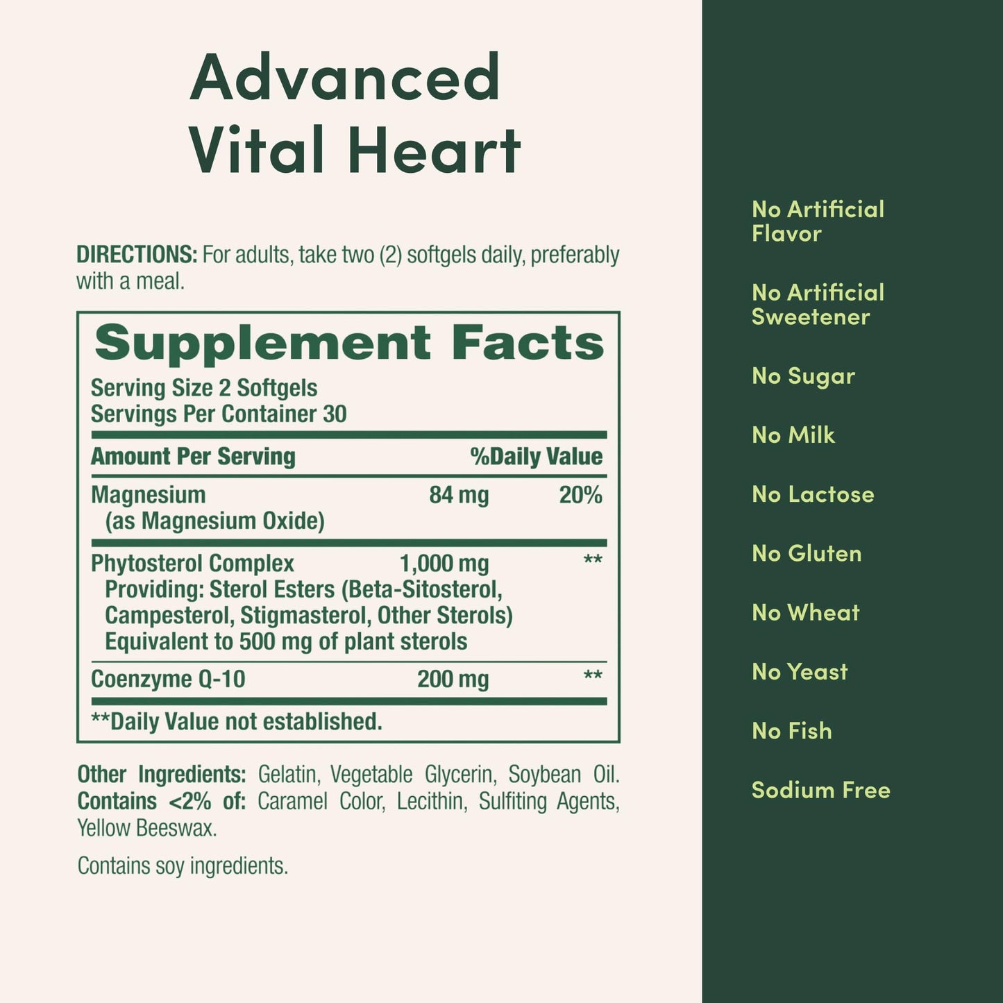 Nature's Bounty Advanced Vital Heart with CoQ10 + Magnesium Softgels, 60 Softgels