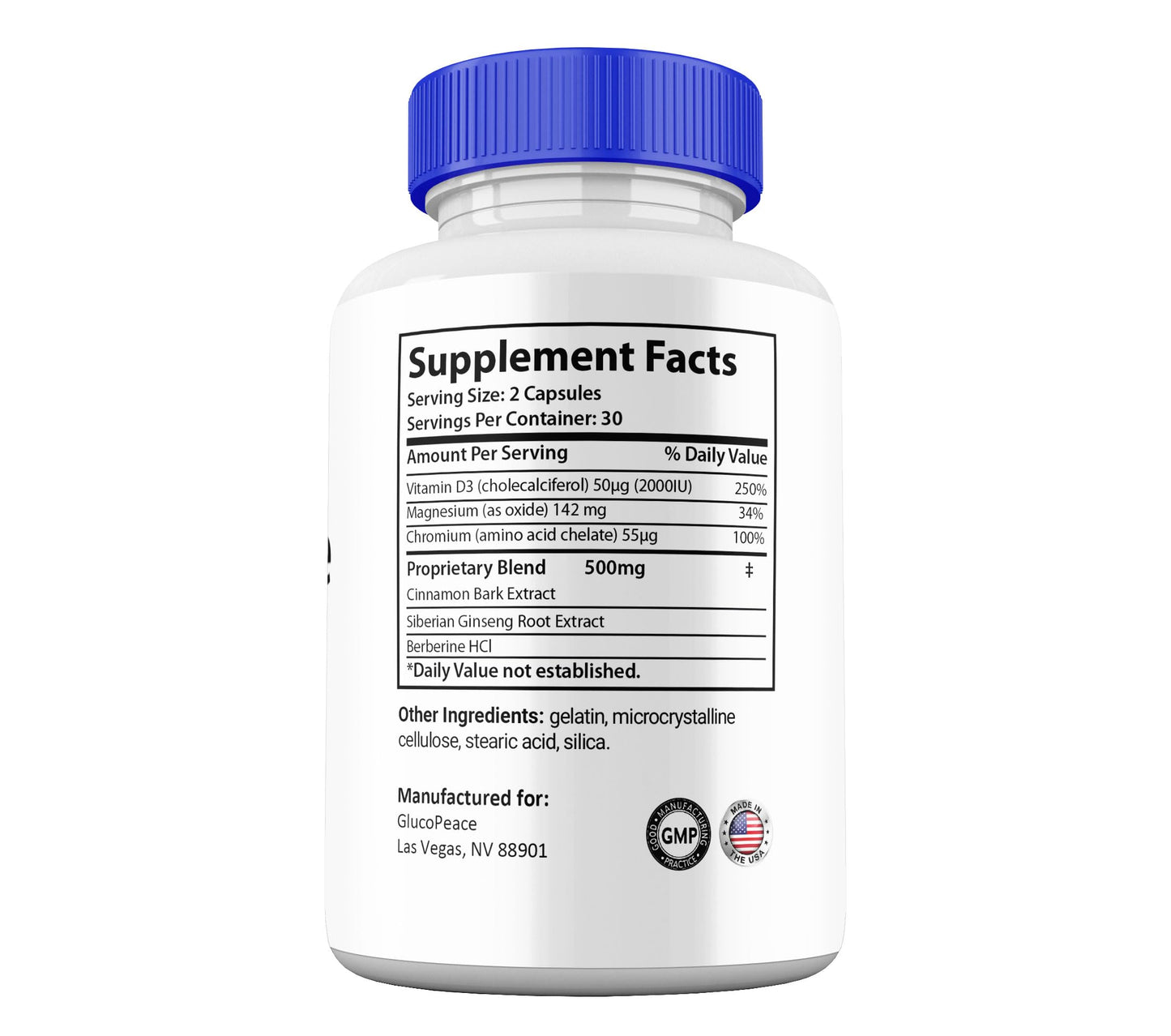 Gold Nutra GlucoPeace Capsules, 2 Count