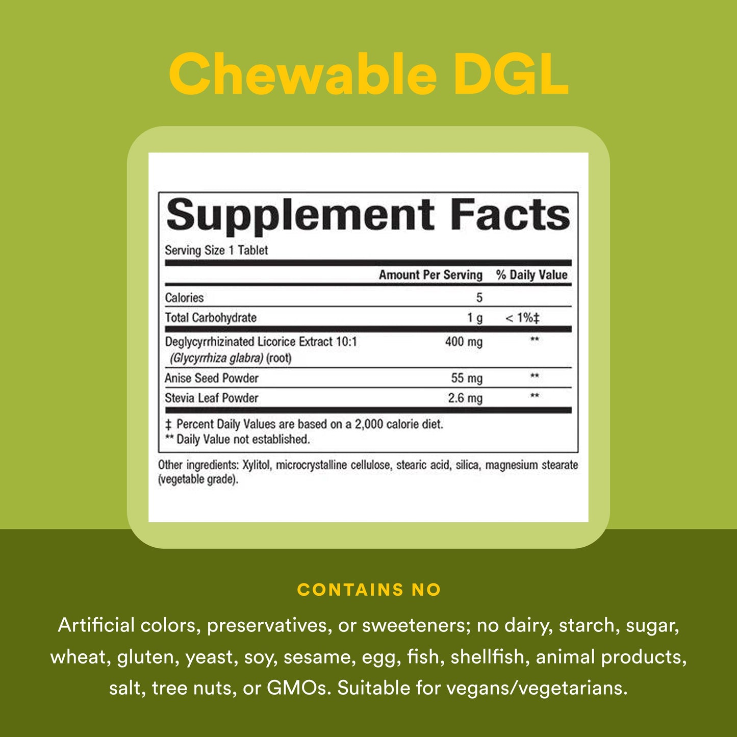 Natural Factors DGL Chewable Tablets 90 Count