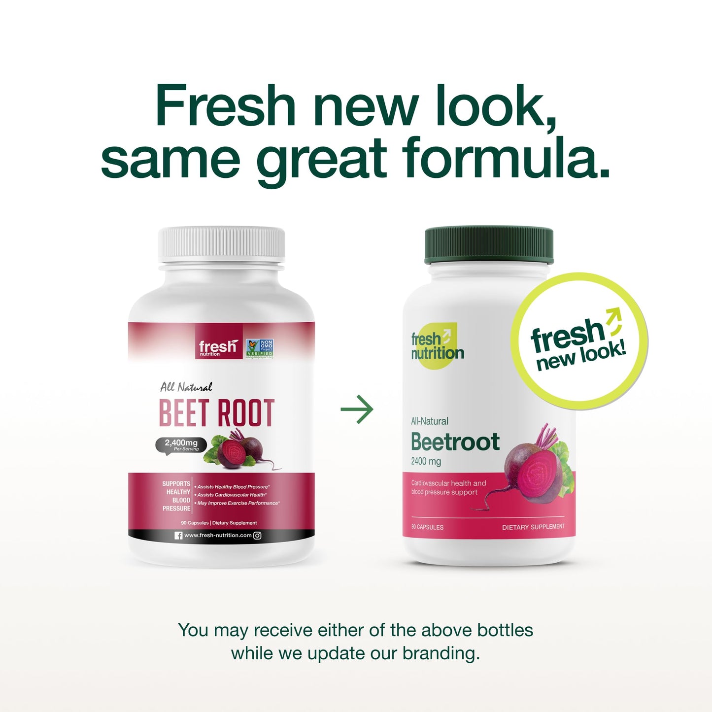 Fresh Nutrition Organic Beet Root Capsules, 180 Capsules