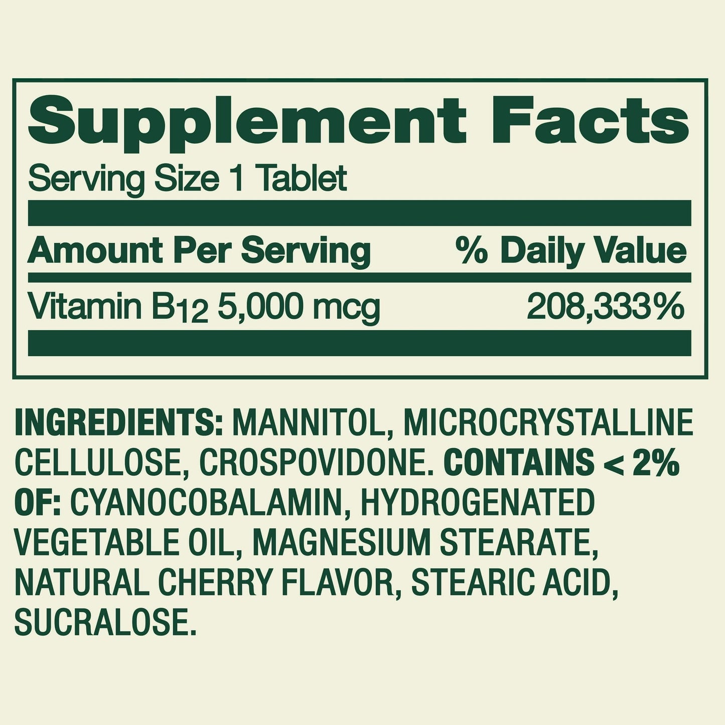FUSION SHOP STORE B12 Fast Dissolve 5000mcg, 60 Tablets