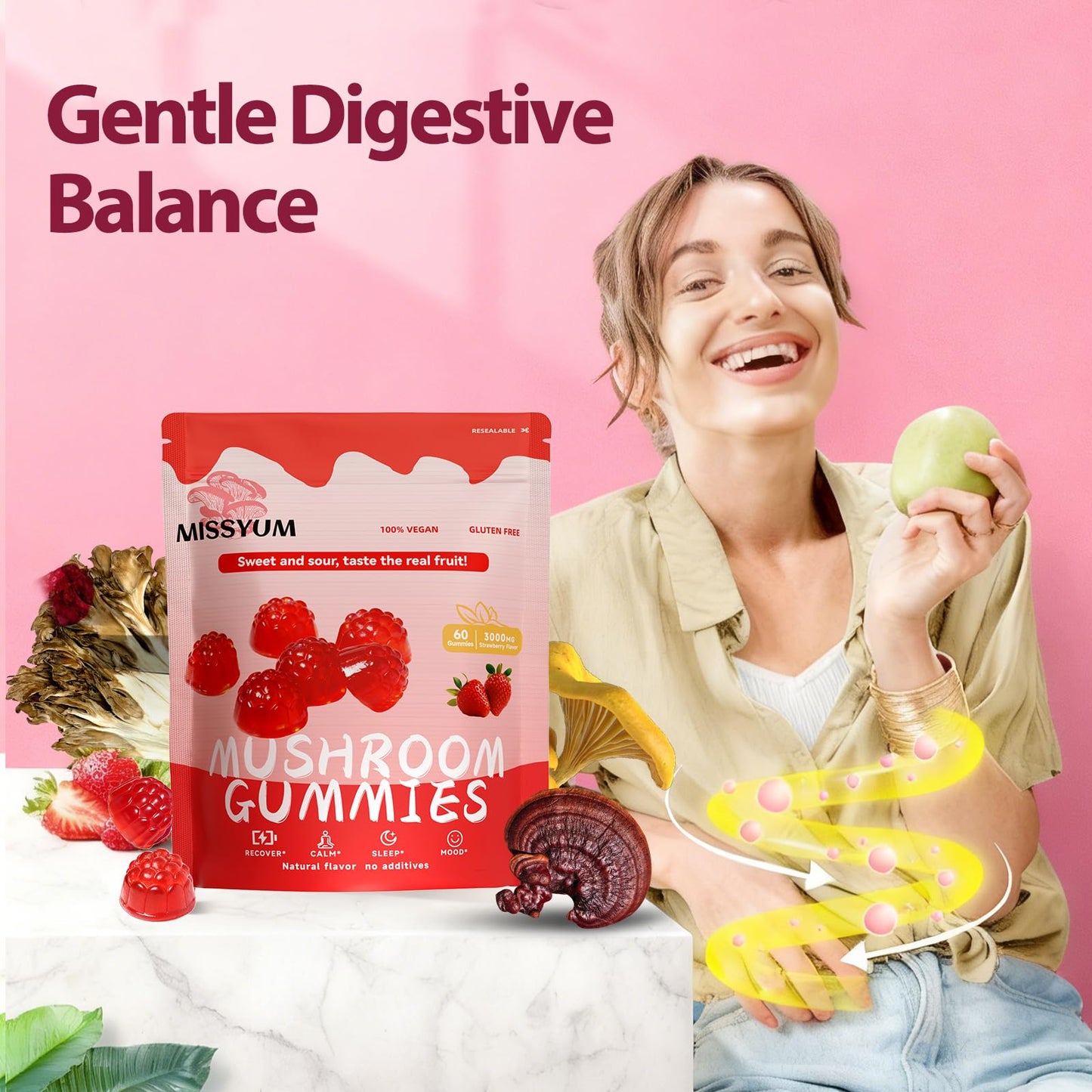 MISSYUM Mushroom Gummies 60 Count