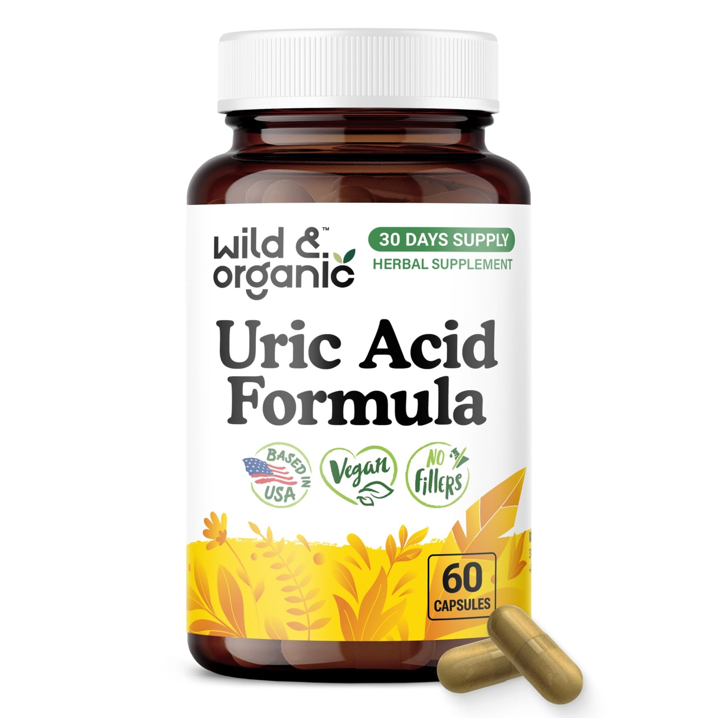 Wild & Organic Uric Acid Formula Capsules, 60 Count
