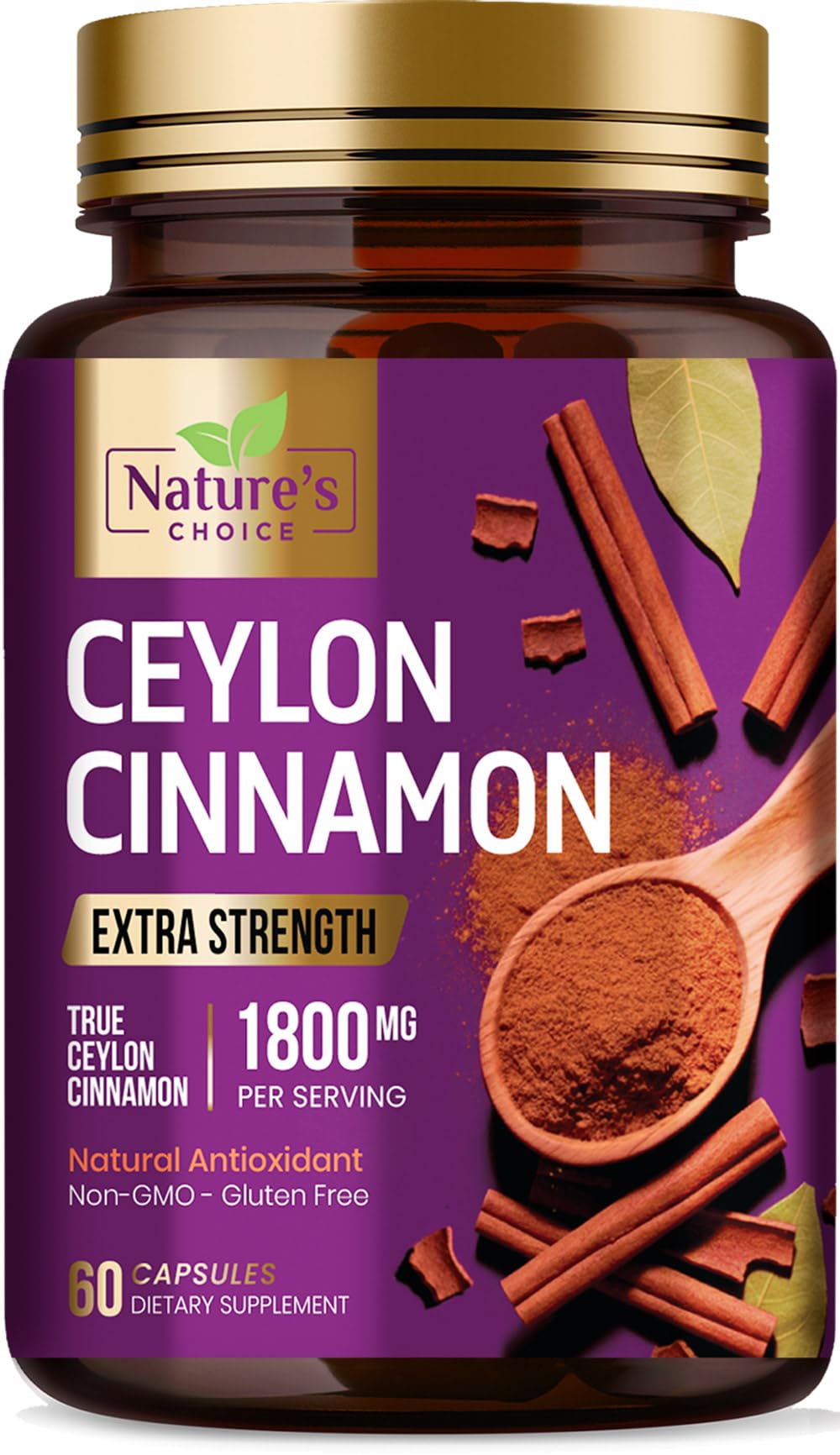 Nature's Choice Ceylon Cinnamon Capsules 60 Count