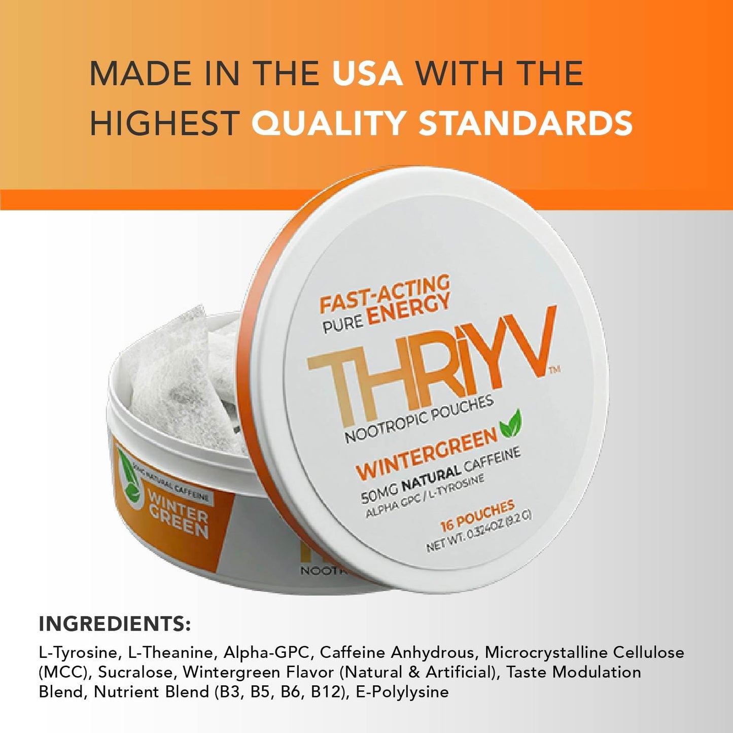 THRIYV NOOTROPIC POUCHES Nootropic Energy Pouches Capsule 16 Count