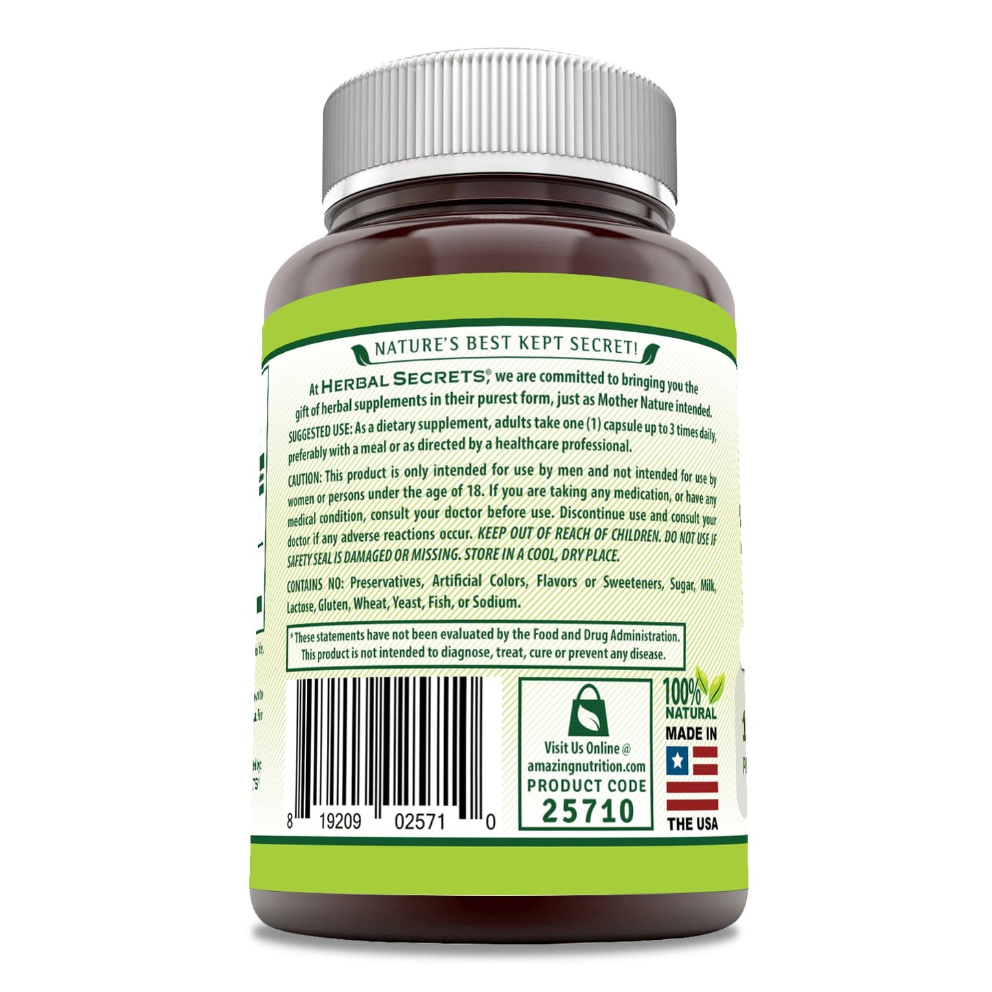 Herbal Secrets Saw Palmetto Complex Supplement Capsule 1 Count