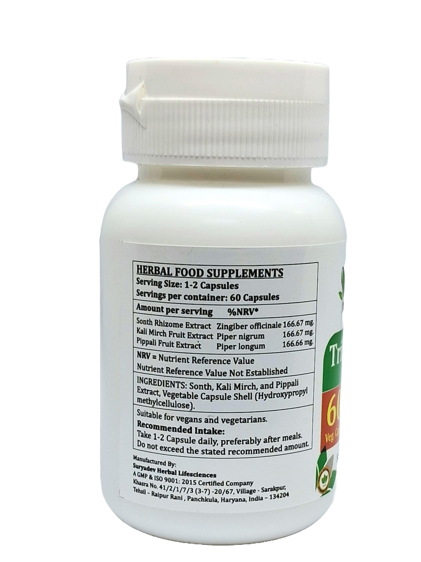 Satya Naturals Trikatu Forte Capsules 500 mg, 60 Count