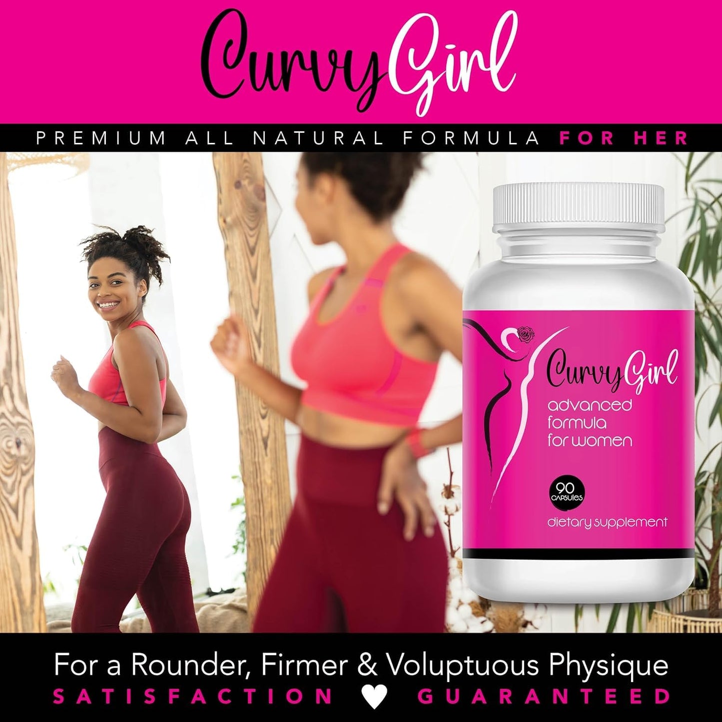 XENXNUTRA LABS Curvy Girl Female Weight Gain Pills Top and Bottom Enhancement for Women, 90 Capsules