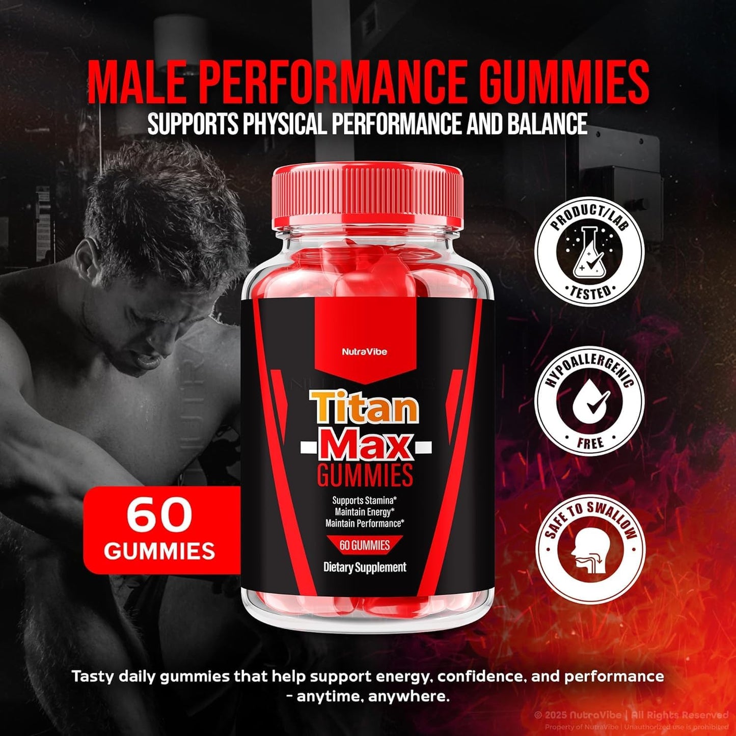 NutraVibe Titan Vigor Gummy, 60 Gummies