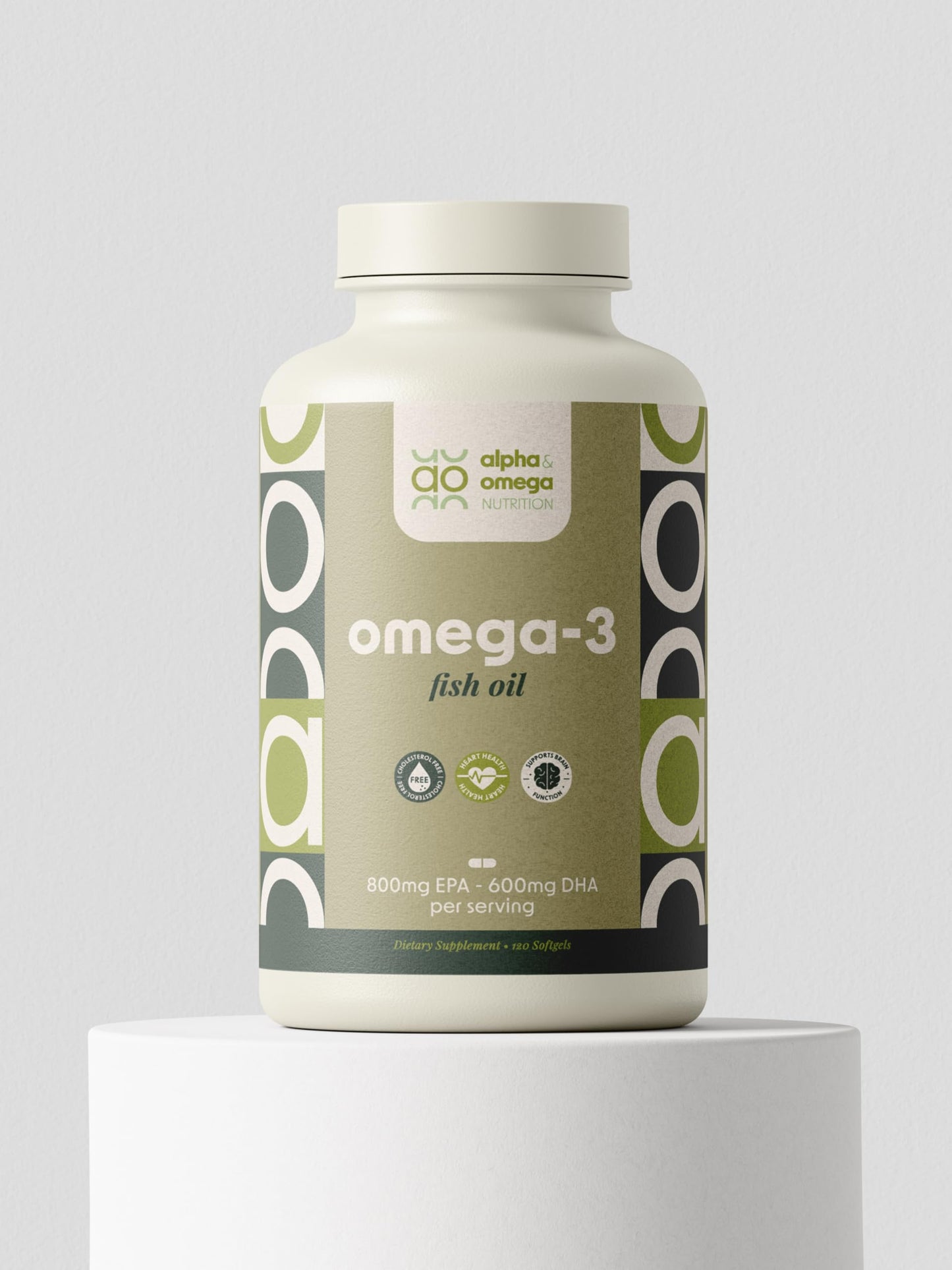 Alpha & Omega Nutrition Omega 3 Fish Oil for Heart, Brain & Immune Health - 2500mg (800mg EPA/600mg DHA) - 120 Capsules