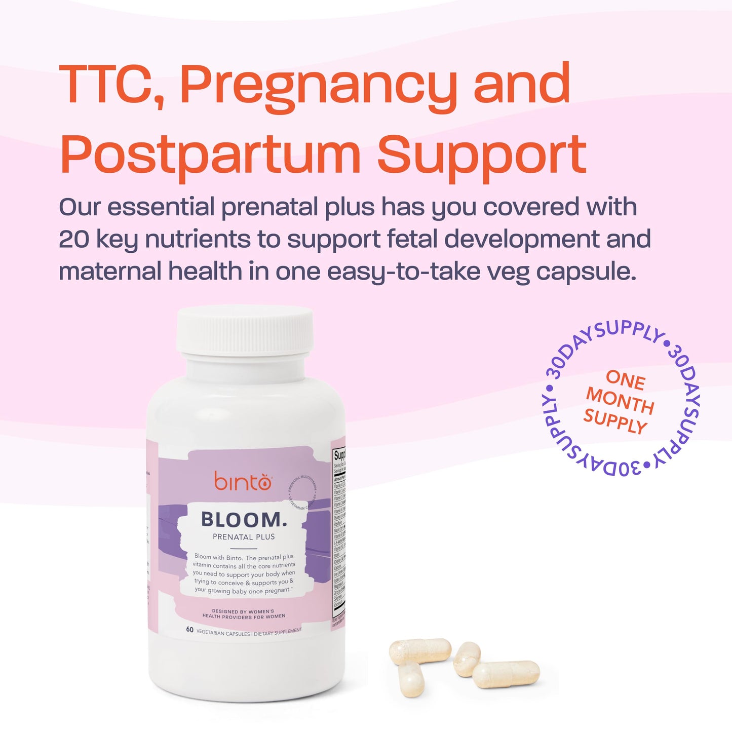 Binto Bloom Prenatal Supplements Capsule, 60 Count