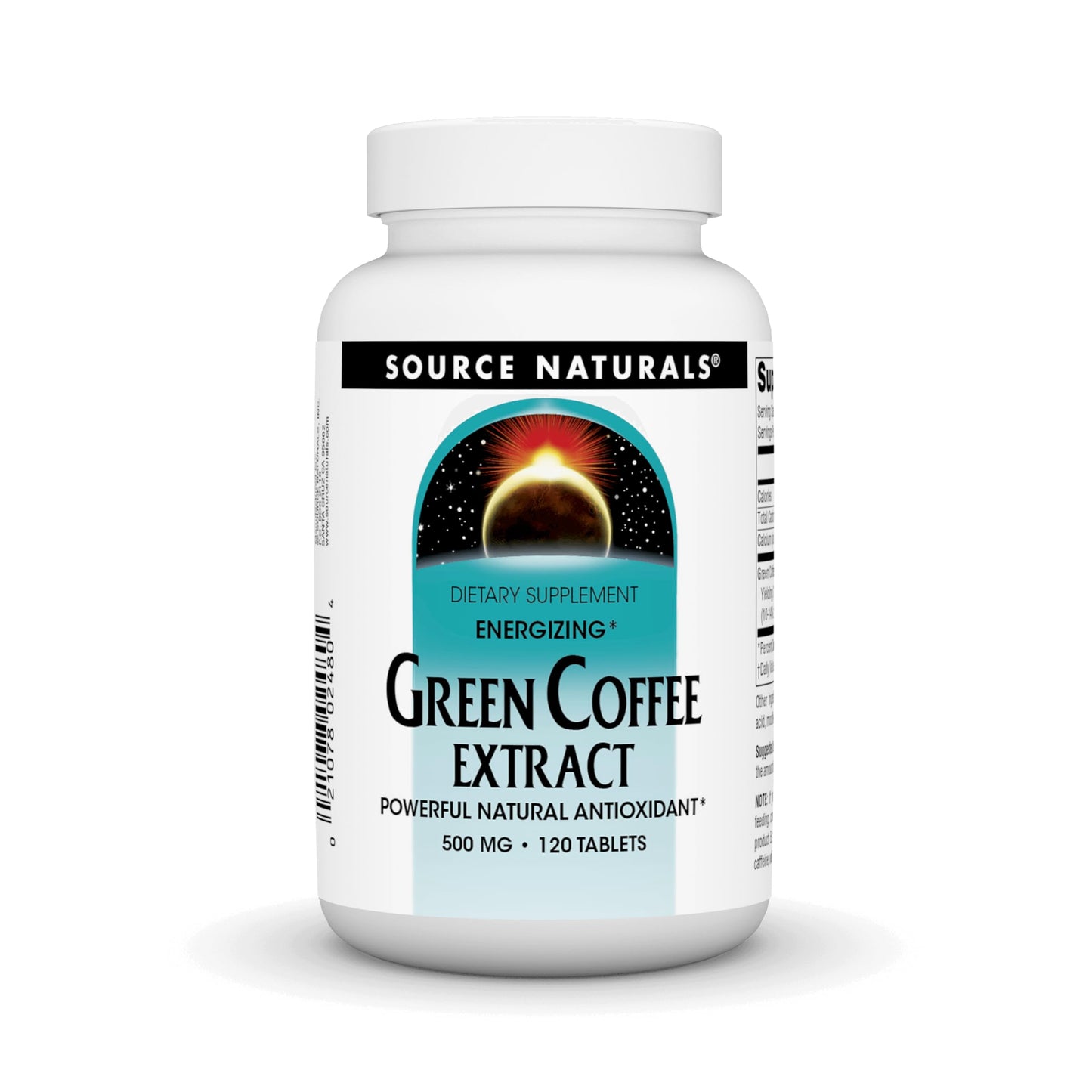 Source Naturals Energizing Green Coffee Extract 500 mg Tablet, 120 Tablets