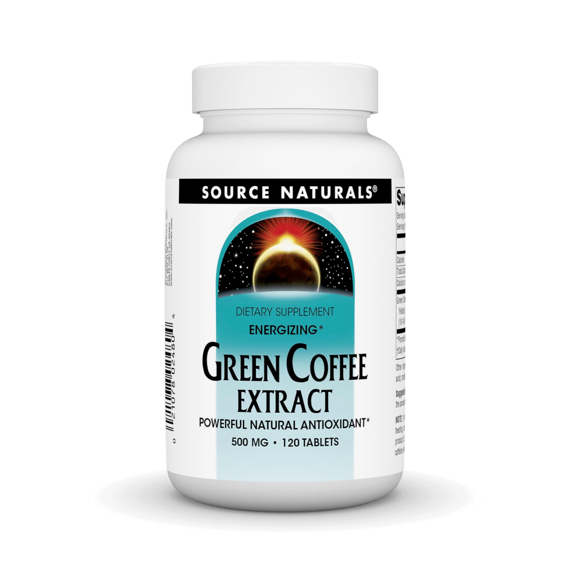 Source Naturals Energizing Green Coffee Extract 500 mg Tablet, 120 Tablets