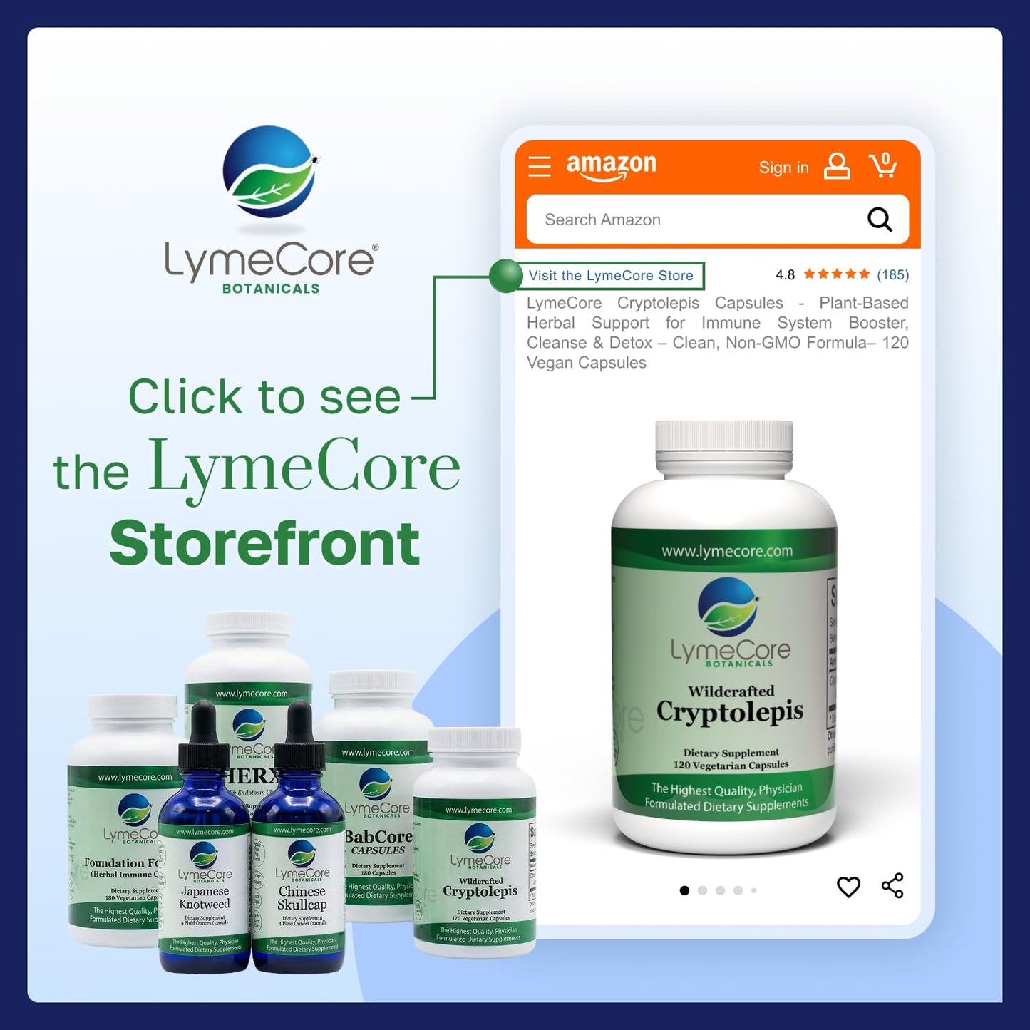 LymeCore Botanicals Cryptolepis Root Extract Capsule, 120 Capsules