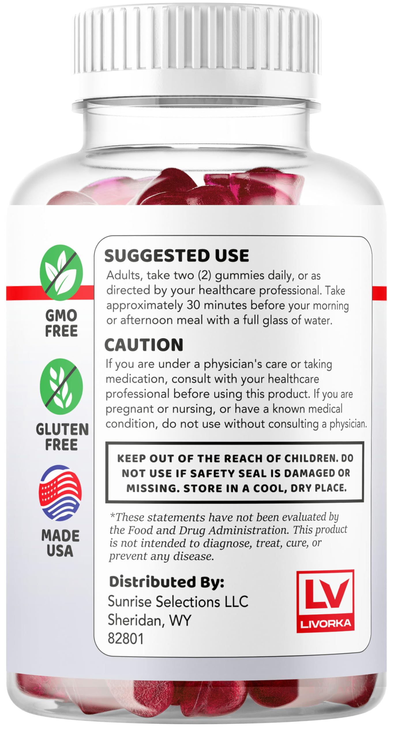 LIVORKA Bio XL Max Gummies 60 Count