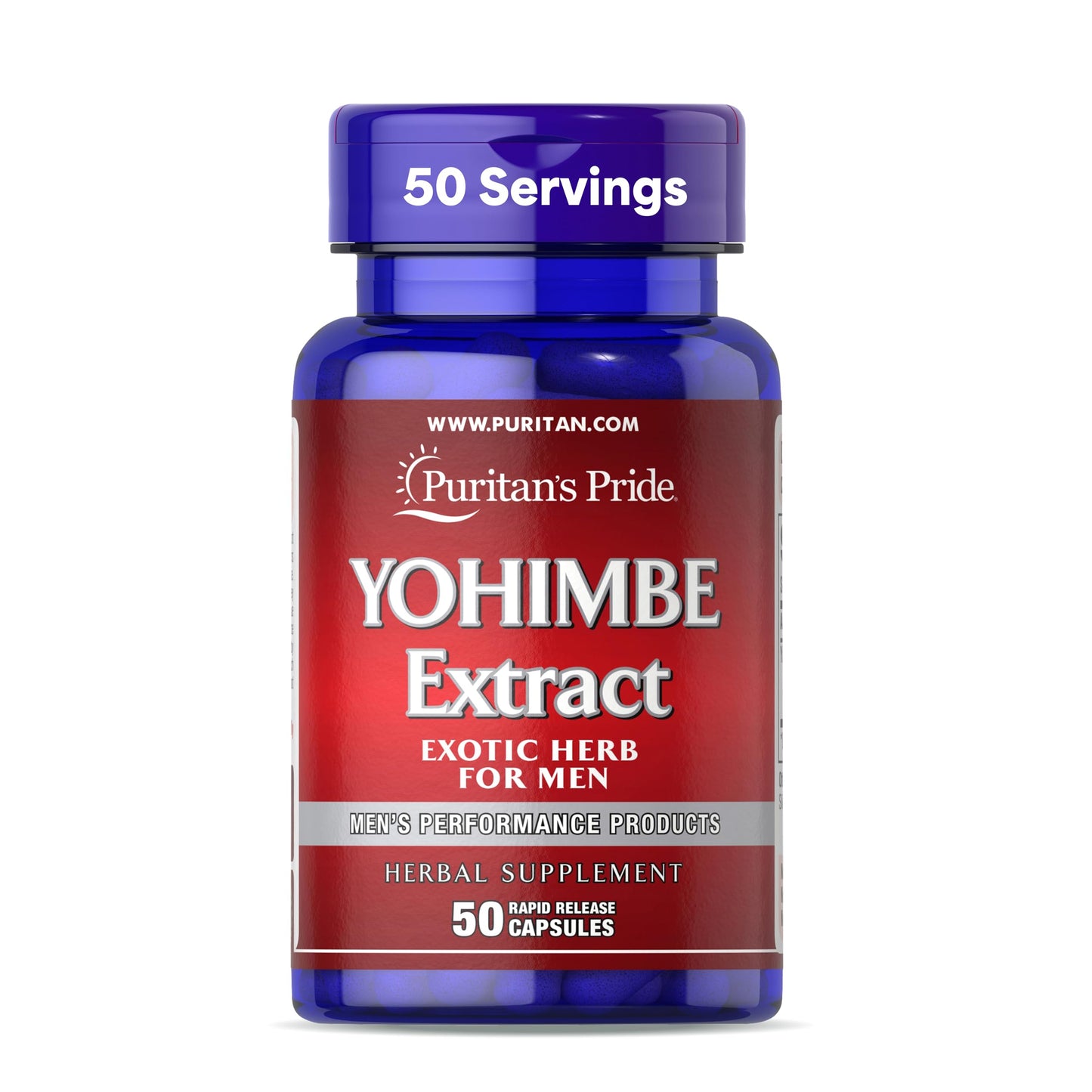 Puritan's Pride Yohimbe Exotic Herb for Men 250 mg Capsules, 50 Count