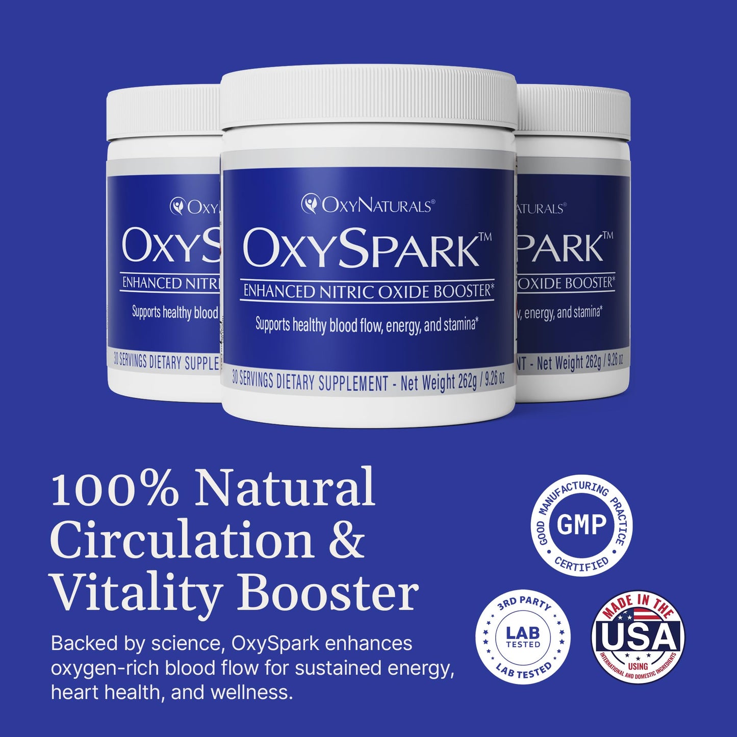 OxyNaturals OxySpark Nitric Oxide Supplement for Men & Women Powder, 9.24 Ounce