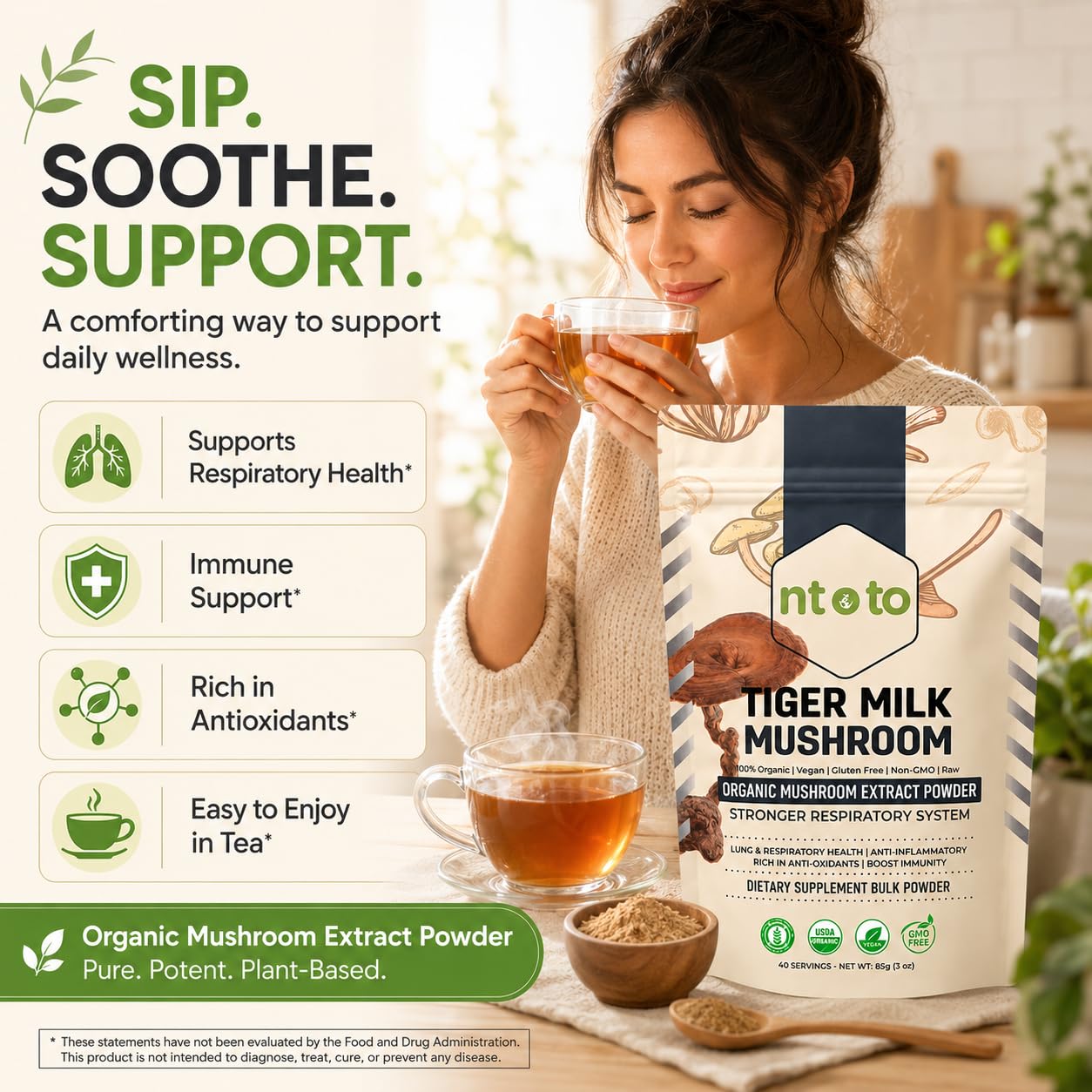 Generic Tiger Milk Mushroom Supplement (Lignosus Rhinocerus) Powder 3 oz