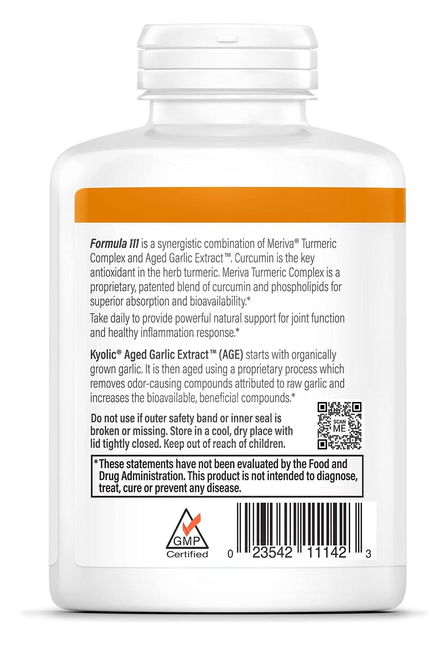 Kyolic Aged Garlic Extract Formula 111 Aged Garlic Extract & Meriva Turmeric Blend Capsule, 150 Count