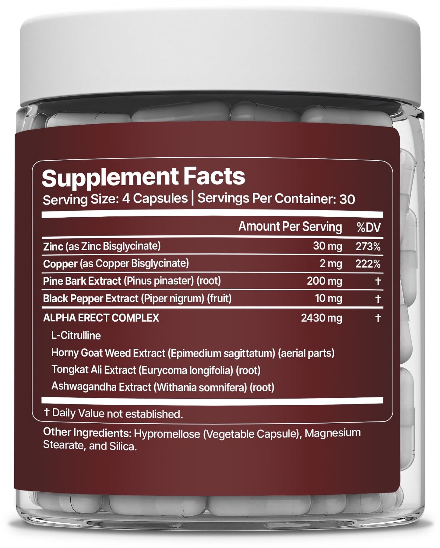 Nevora Labs Alpha Erect Male Enhancing Supplement Capsule 120 Count