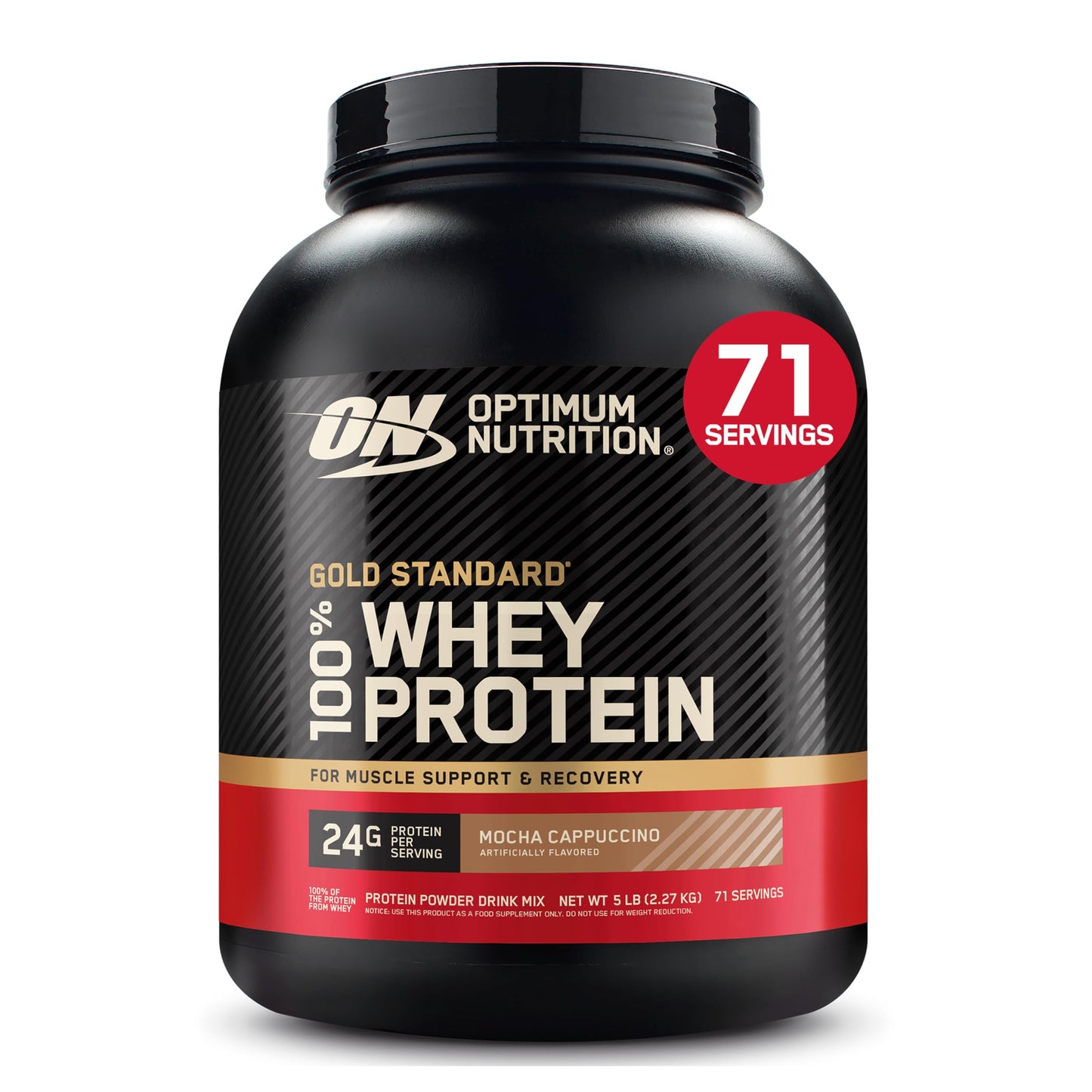 Optimum Nutrition Gold Standard 100% Whey Protein Powder Mocha Cappuccino, 80 Servings