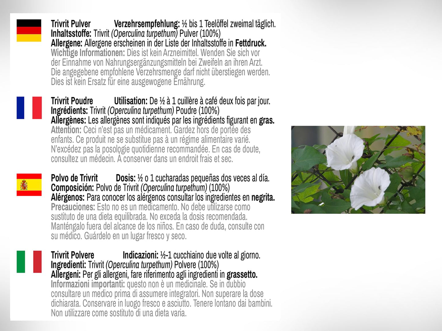 DR WAKDE's Trivrit Powder (Operculina turpethum) - 500g, 17.637