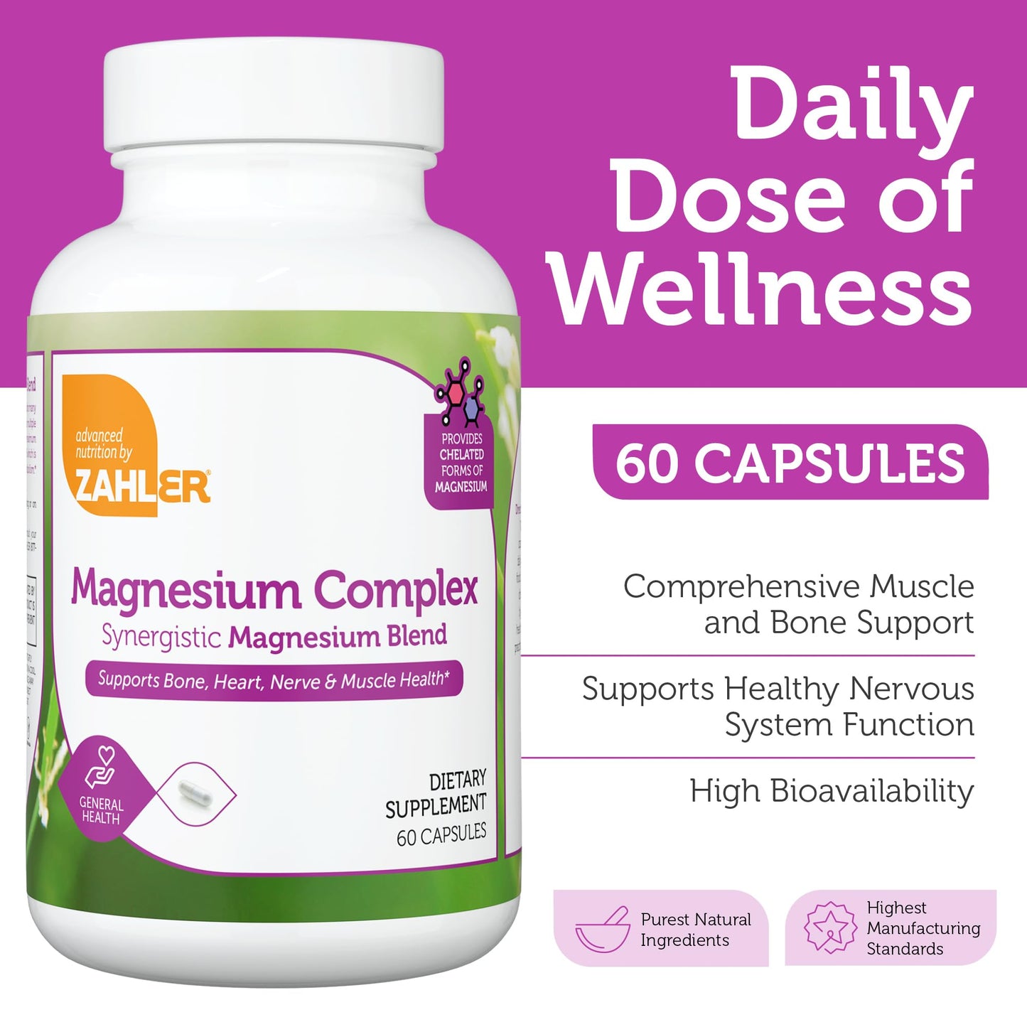 Zahler Magnesium Complex Capsule, 60 Count