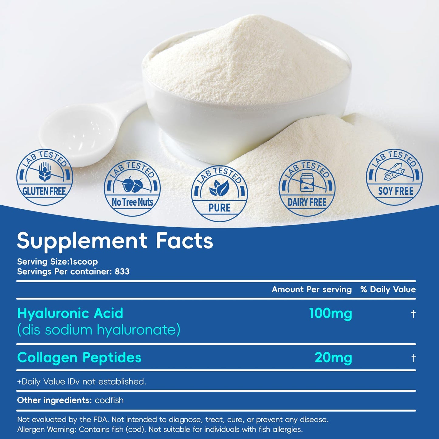 Arofum Hyaluronic Acid Powder 3.52 oz