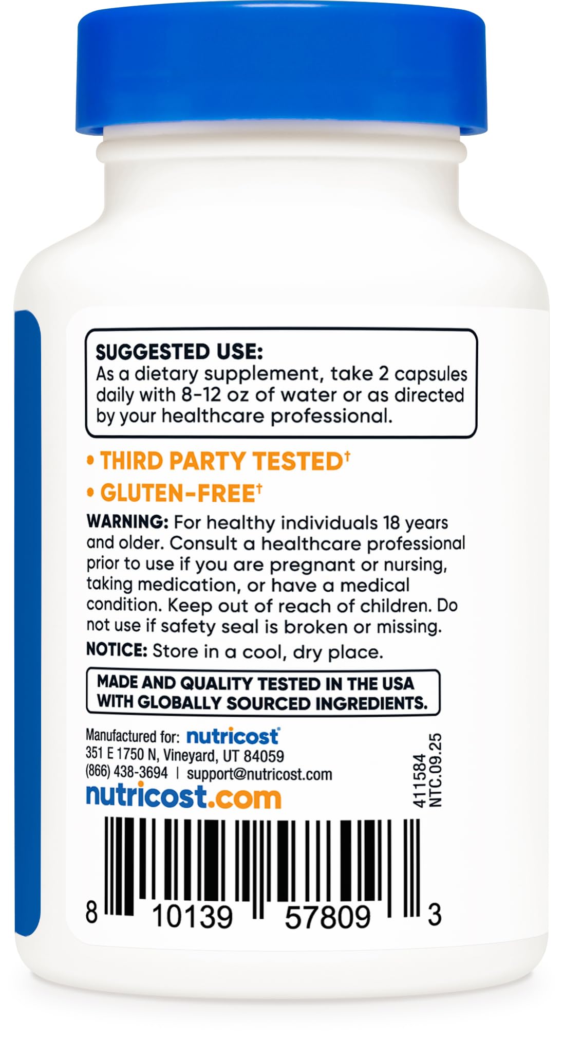 Nutricost NAD+ Supplement (1,000mg) Capsules, 60 Count