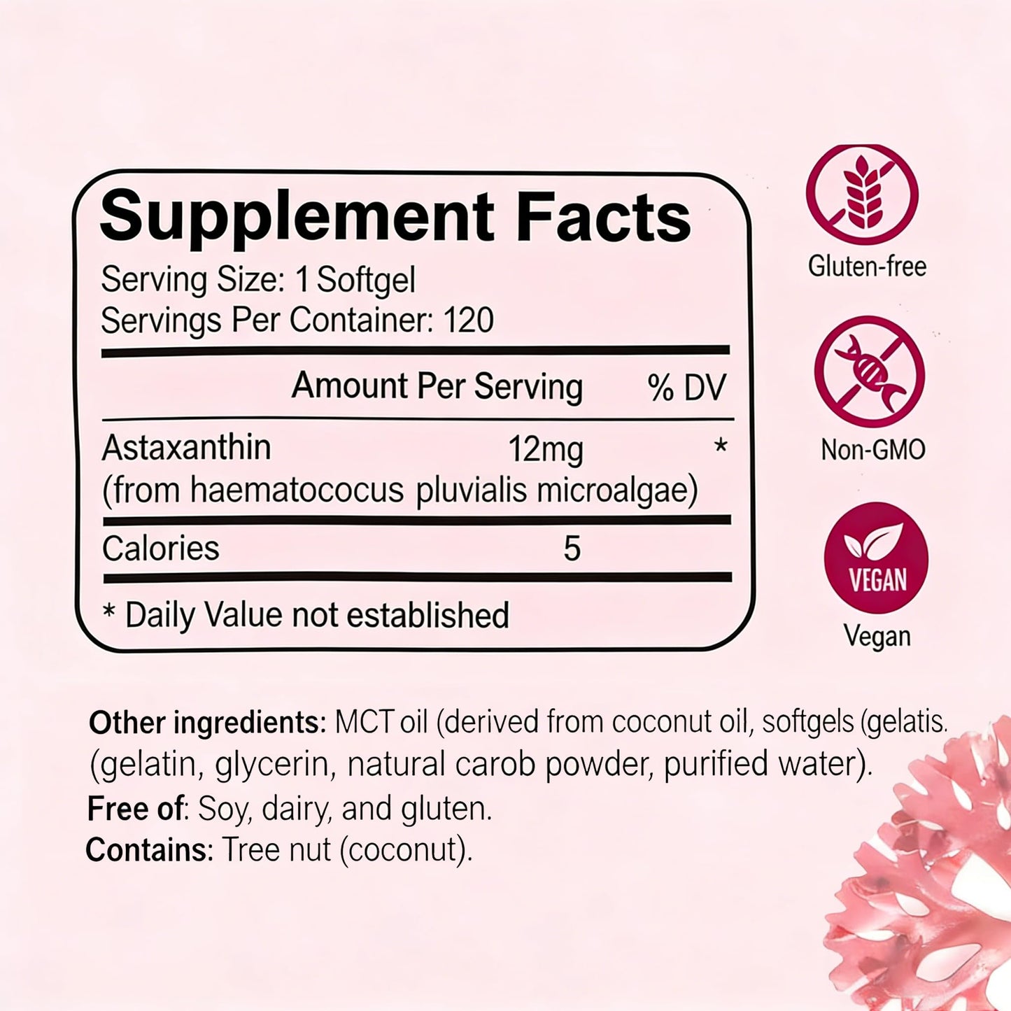 Umizze Astaxanthin 12mg Softgels 120 Count