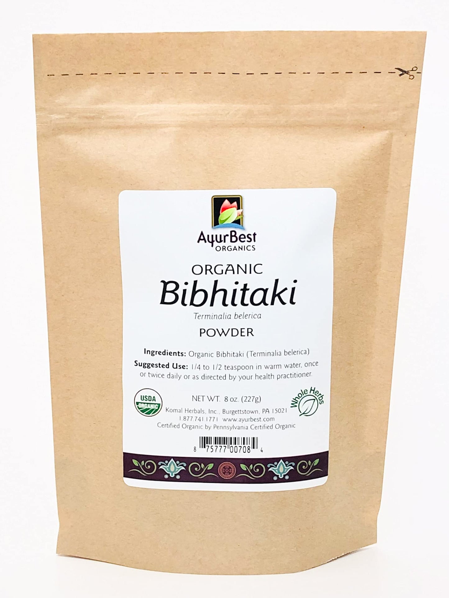 AyurBest Organics Bibhitaki, Baheda, Terminalia bellirica Powder 16 oz
