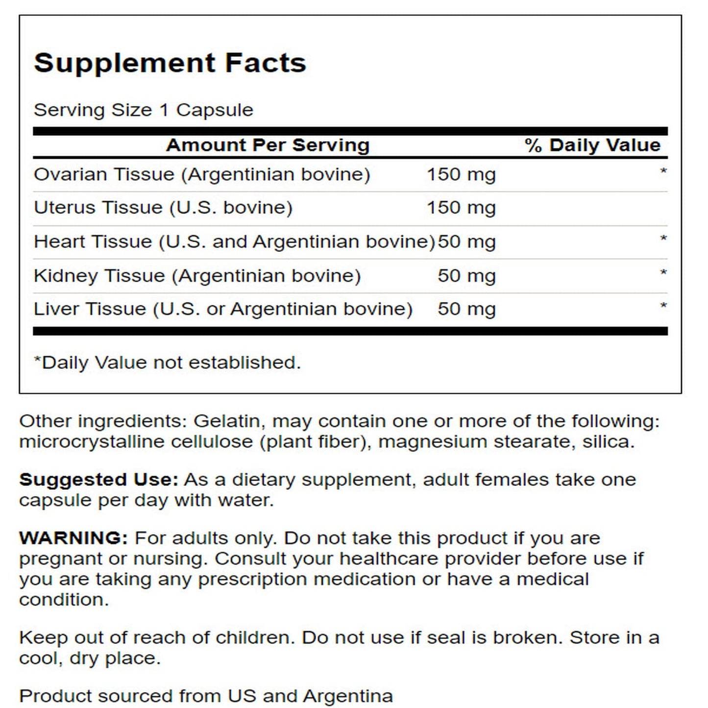 Swanson Multi-Glandular for Women Capsules 60