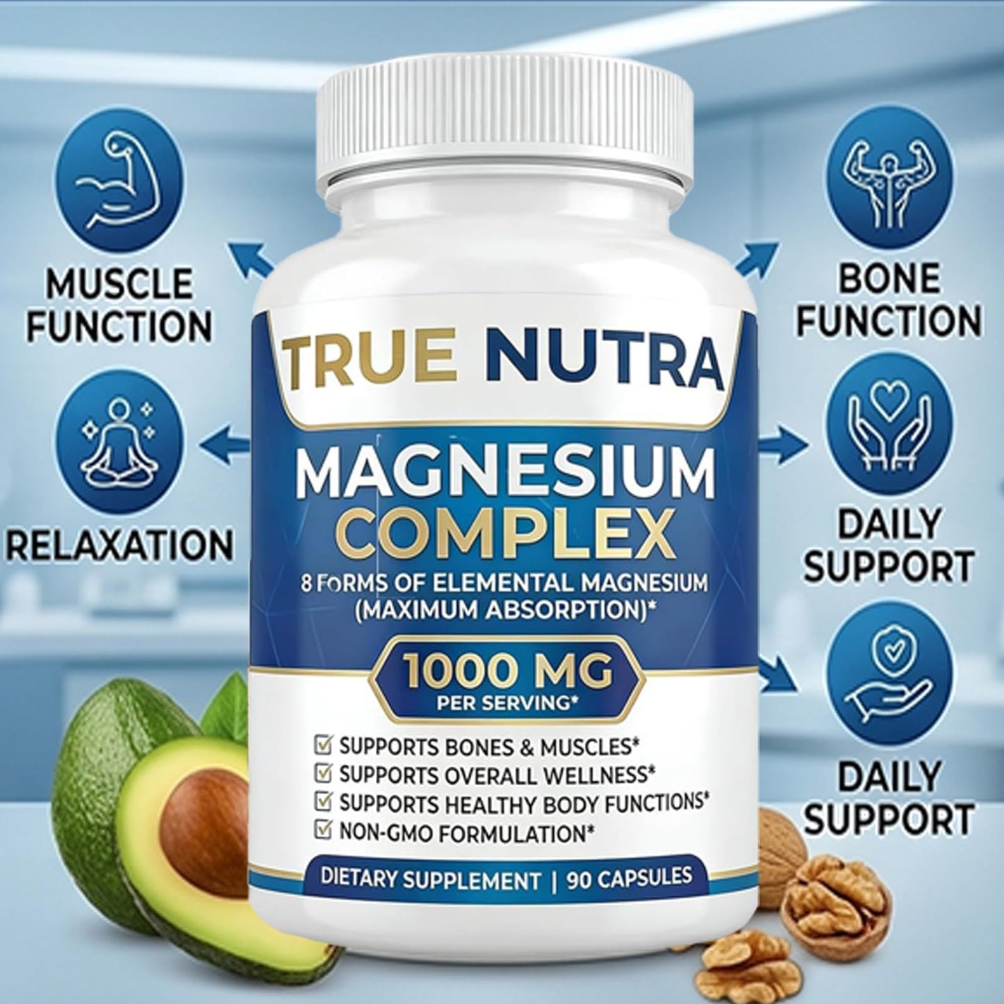 True Nutra Pure Magnesium Complex Capsules 90 Count