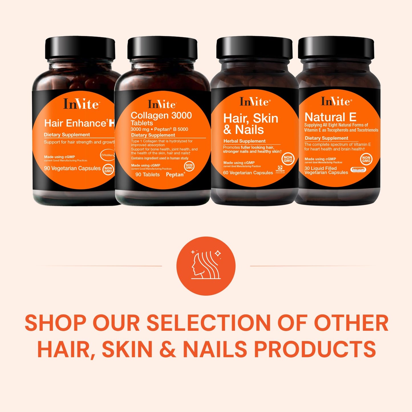 Invite Health Hair, Skin & Nails Supplement Capsule 120 Capsules