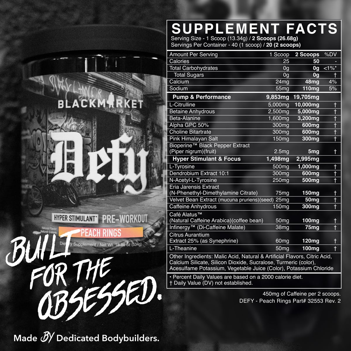 BLACKMARKET DEFY High-Stimulant Pre-Workout Powder 18
