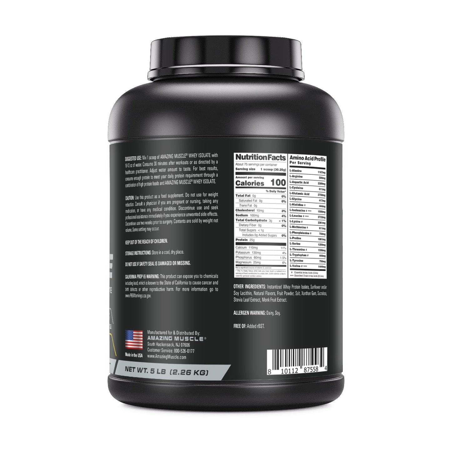Amazing Muscle Whey Protein Isolate Powder, 1 Pack