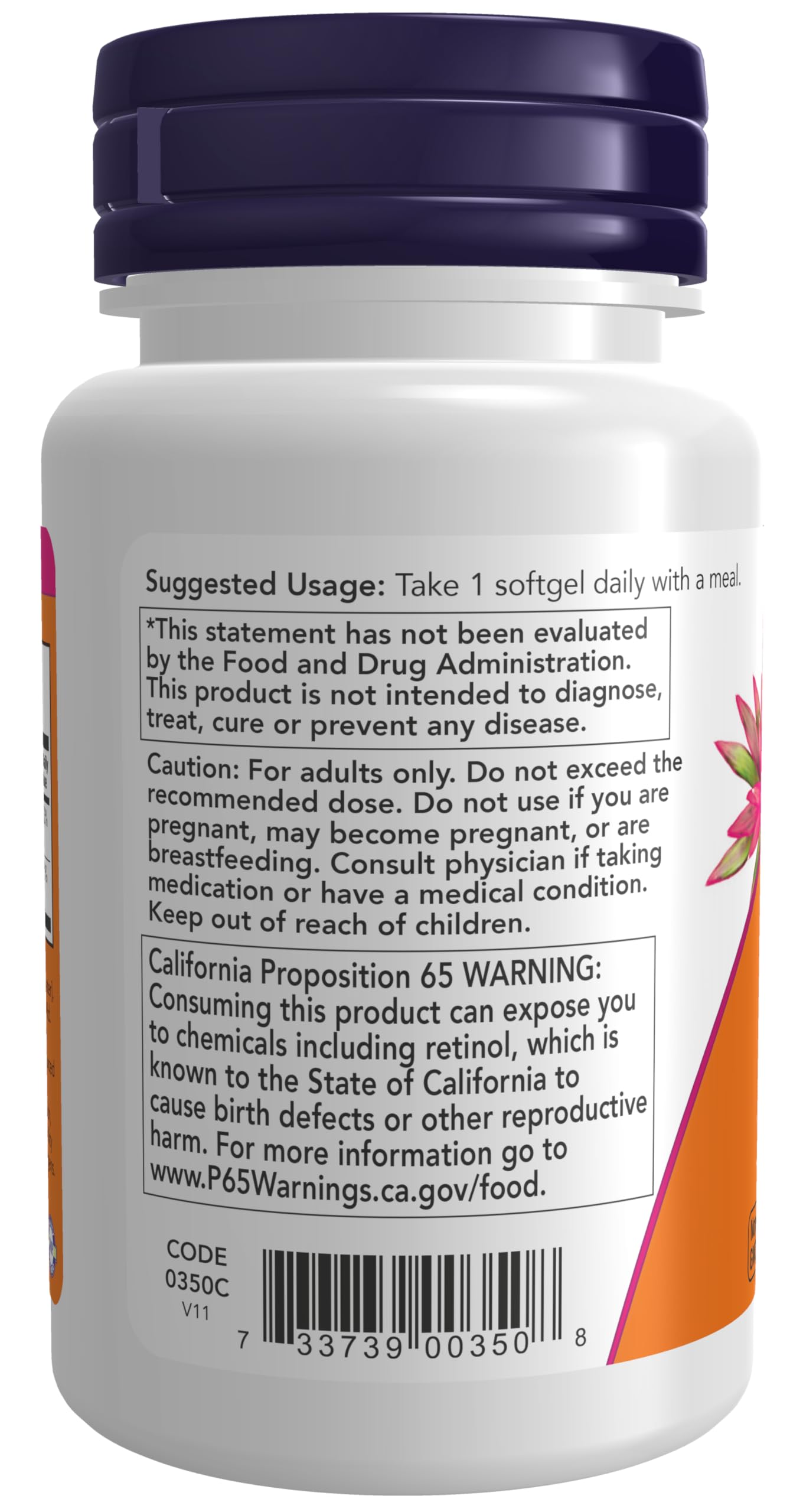 NOW Foods Vitamin A & D 10,000/400 IU Eye Health*, Essential Nutrition Softgels 100 Count