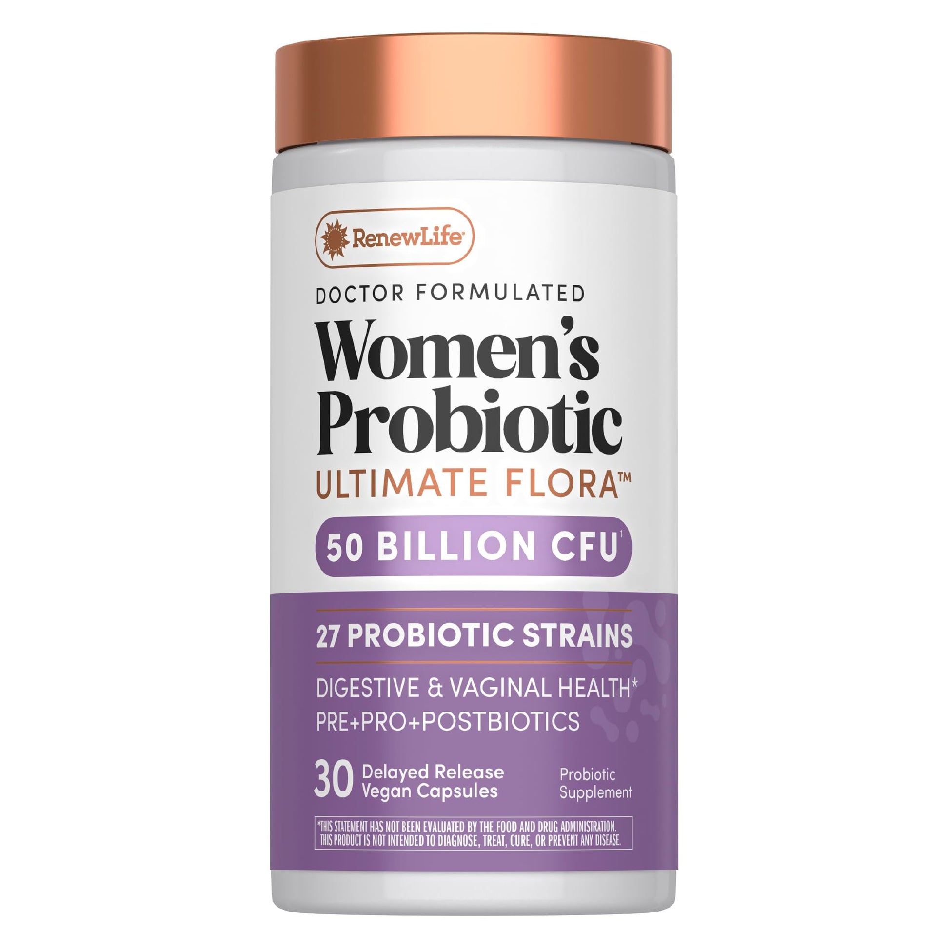 Renew Life Ultimate Flora Probiotics for Women 50 Billion CFU Capsule, 30 Count