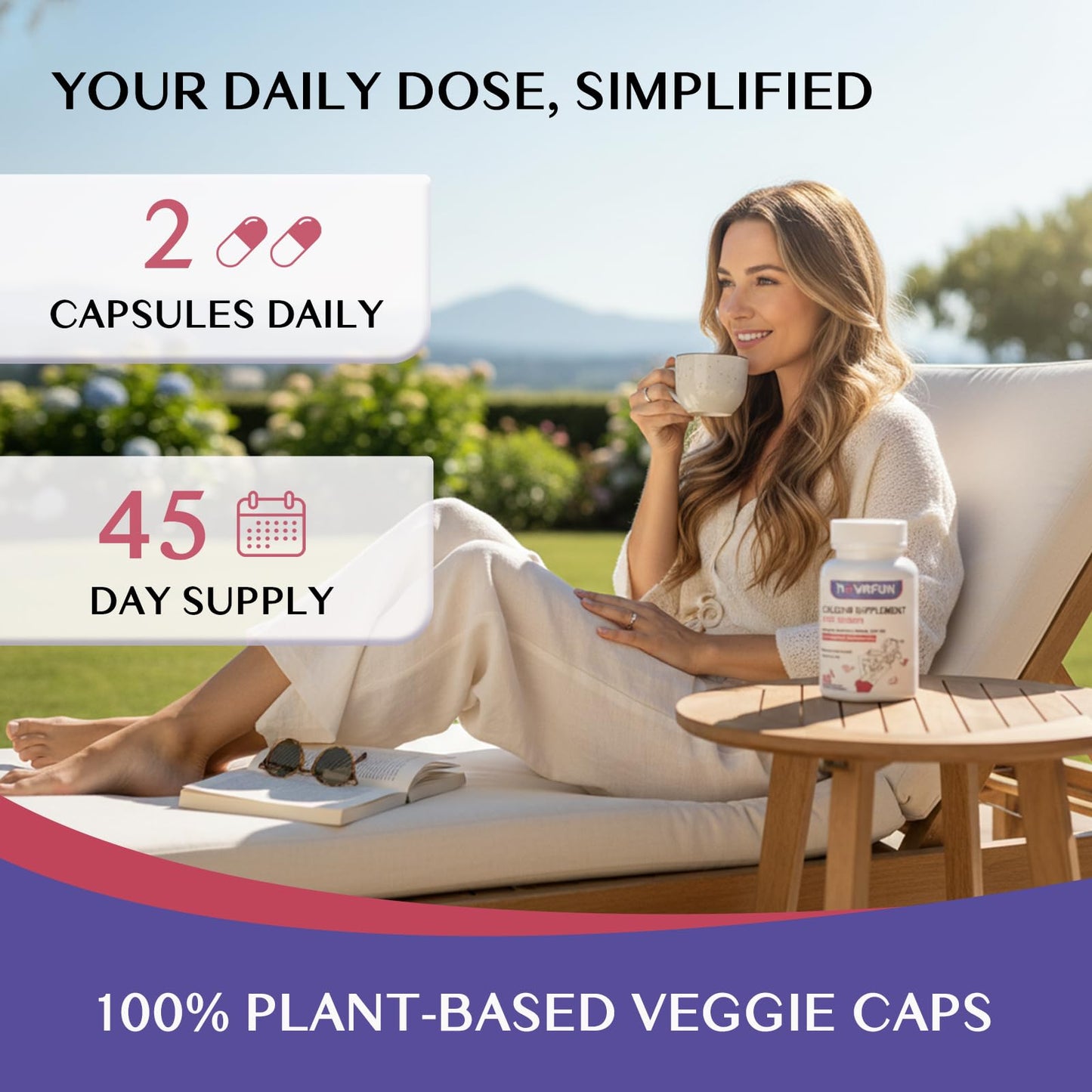 Novafun Calcium Supplements for Women 1000mg High Absorption Dicalcium Malate with Vitamin D3, K2, Magnesium, Collagen & Hyaluronic Acid - Bone & Skin Support Capsule, 90 Count